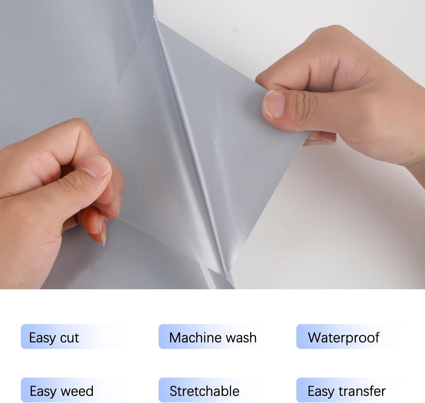 RENLITONG Matte Silver Iron on Vinyl Roll - 12Inch x 13ft HTV Heat Transfer Vinyl for T-Shirt, HTV Rolls for All Cutter Machine - Easy to Cut & Weed for Heat Transfer Design