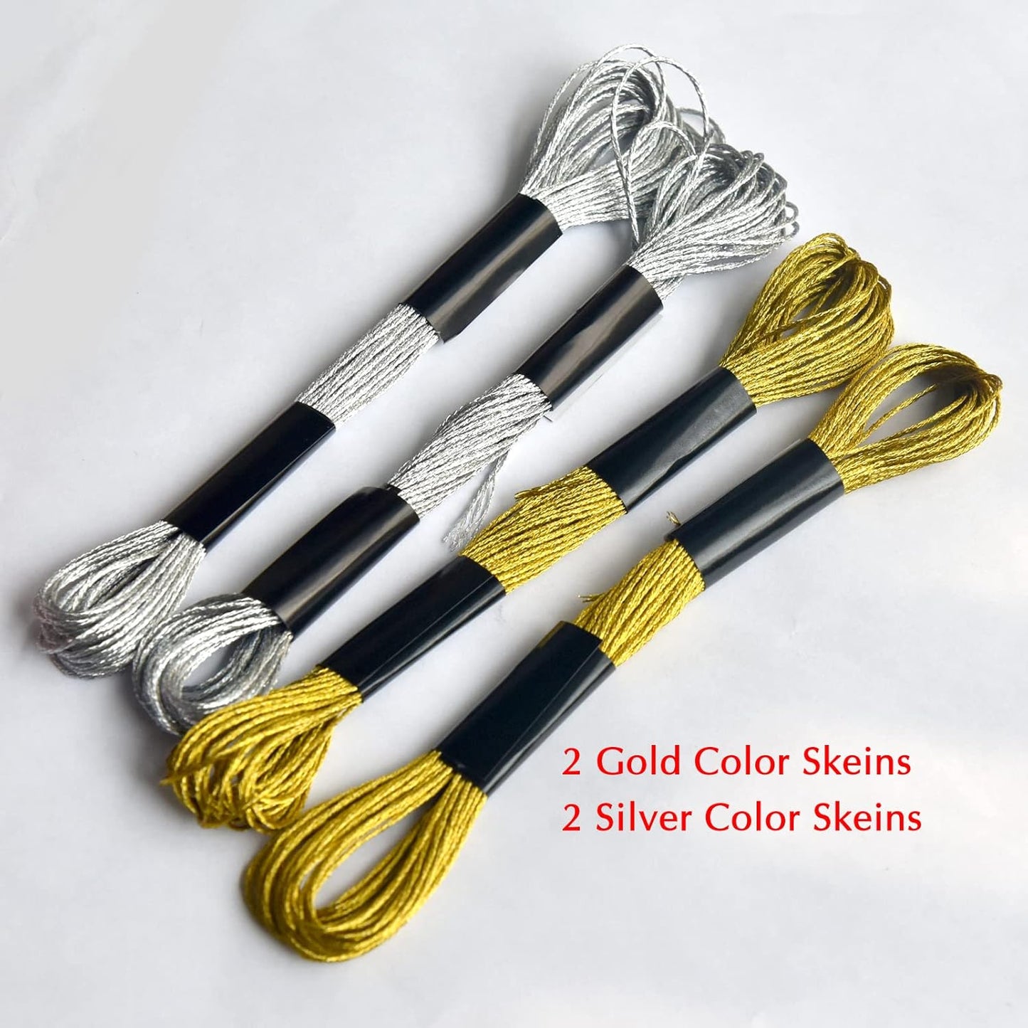 Embroidery Floss Rainbow Color 109 Skeins Per Pack Cross Stitch Threads Friendship Bracelets Floss Crafts Floss with 3 Weaved Plate（105 pcs Embroidery Floss +4 Metallic Embroidery Thread