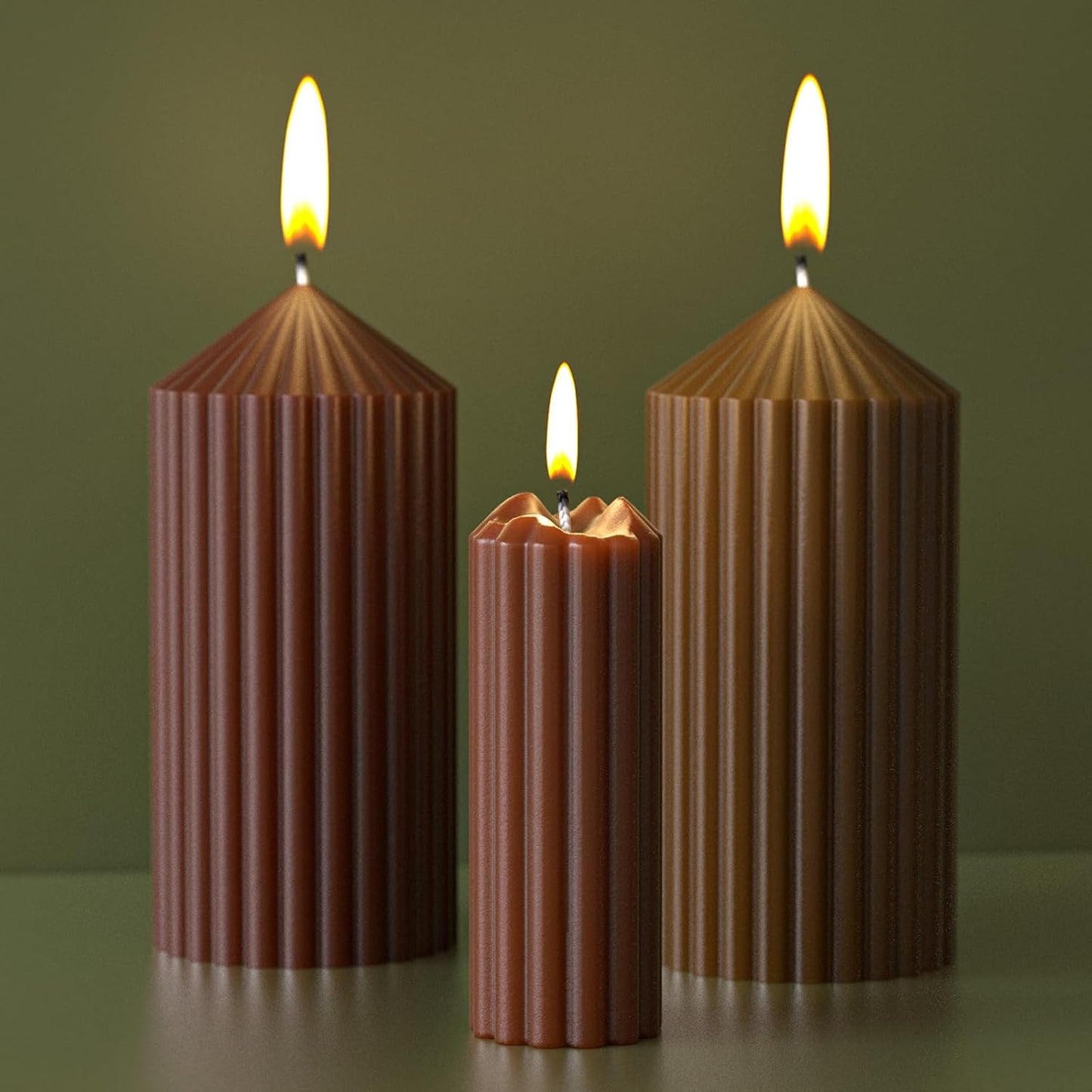 2 Pack Stripe Cylinder Pillar Spiral Candle Resin Mold - Resin Casting Silicone Molds for Home Decor & Candle Making Wave Spiral Mold