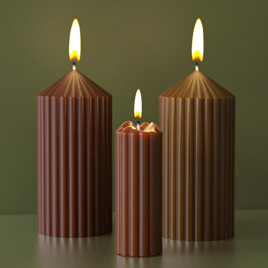 2 Pack Stripe Cylinder Pillar Spiral Candle Resin Mold - Resin Casting Silicone Molds for Home Decor & Candle Making Wave Spiral Mold