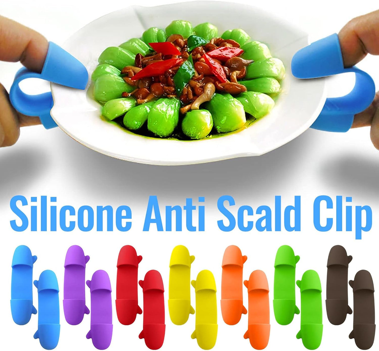 1 Pair Mini Silicone Finger Clip, Professional High Heat Resistant Finger Protection Guards Bowl Dish Plate Clamp Holder, Heat Insulated for Curling & Flat Irons, Wands, Blow Dryers