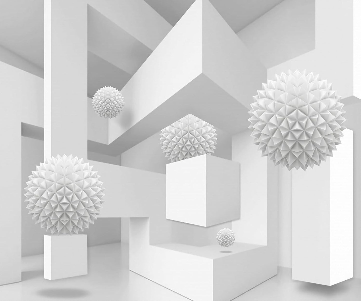 3D Wallpaper Abstract Tunnel Space Stereo Wall Mural Metal Ball Tapiz para Pared for Bedroom Living Room TV Background Wall Studio（Not Peel and Stick）