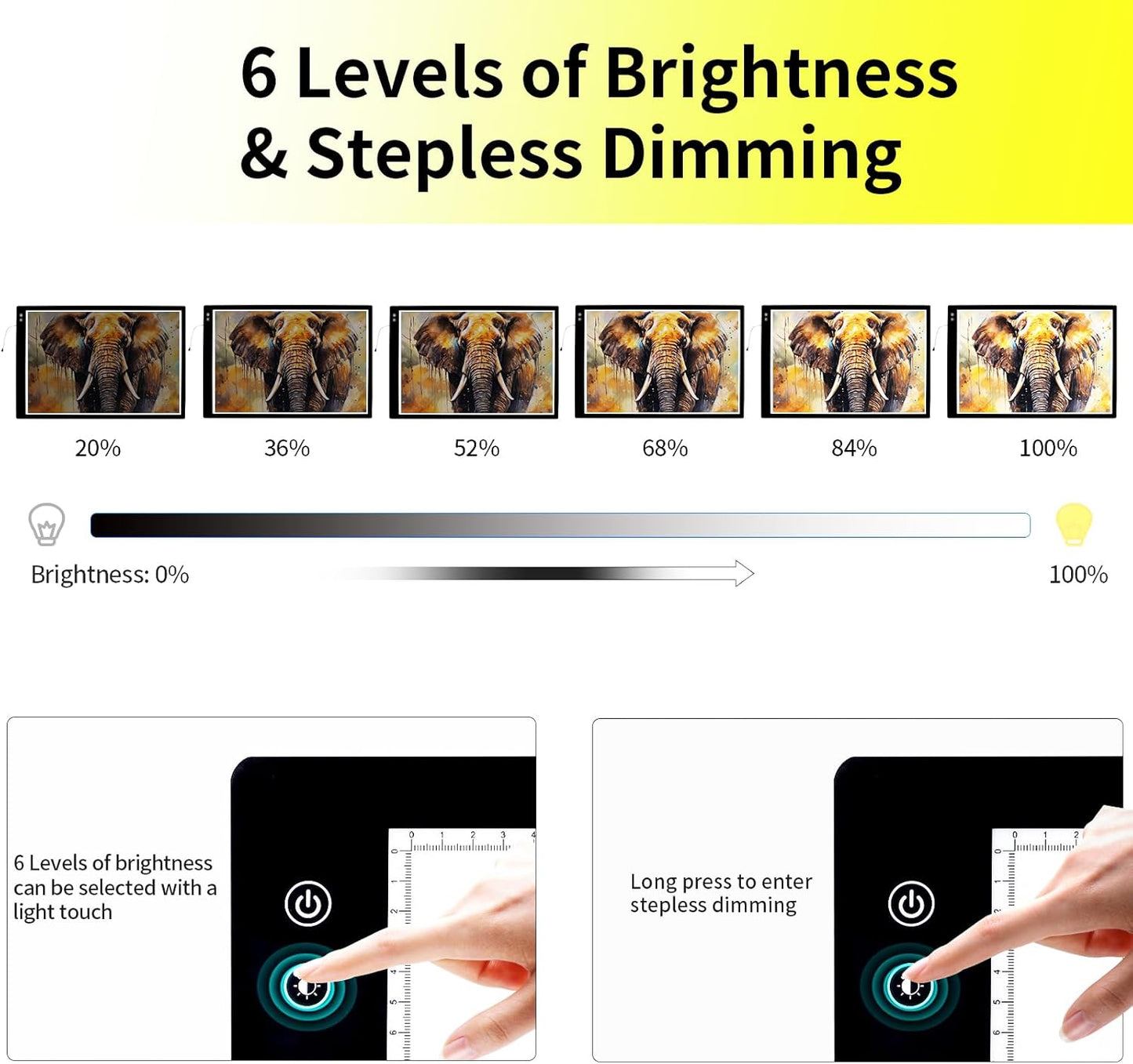 YINGWOND A1 Large Rechargeable Light Pad,Diamond Art Light Board with 3 Color Modes,6 Levels and Stepless Dimming,Battery Powered Light Box for Tracing,Diamond Painting,Drawing,Sketching