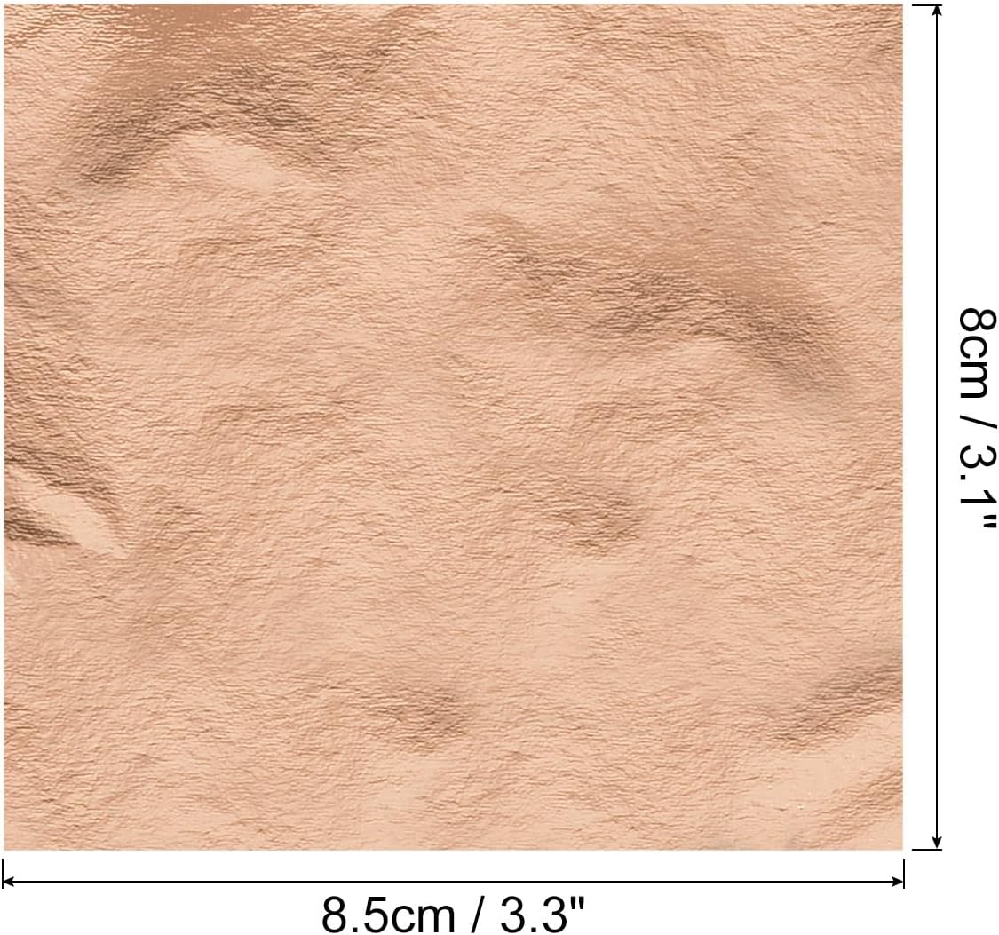 MECCANIXITY Gold Leaf Foil Sheet, Rose Gold Leaf Papers, 3.3 Inch x 3.1 Inch for Art Decoration, Sculptures, Painting, Pack of 150 Pcs