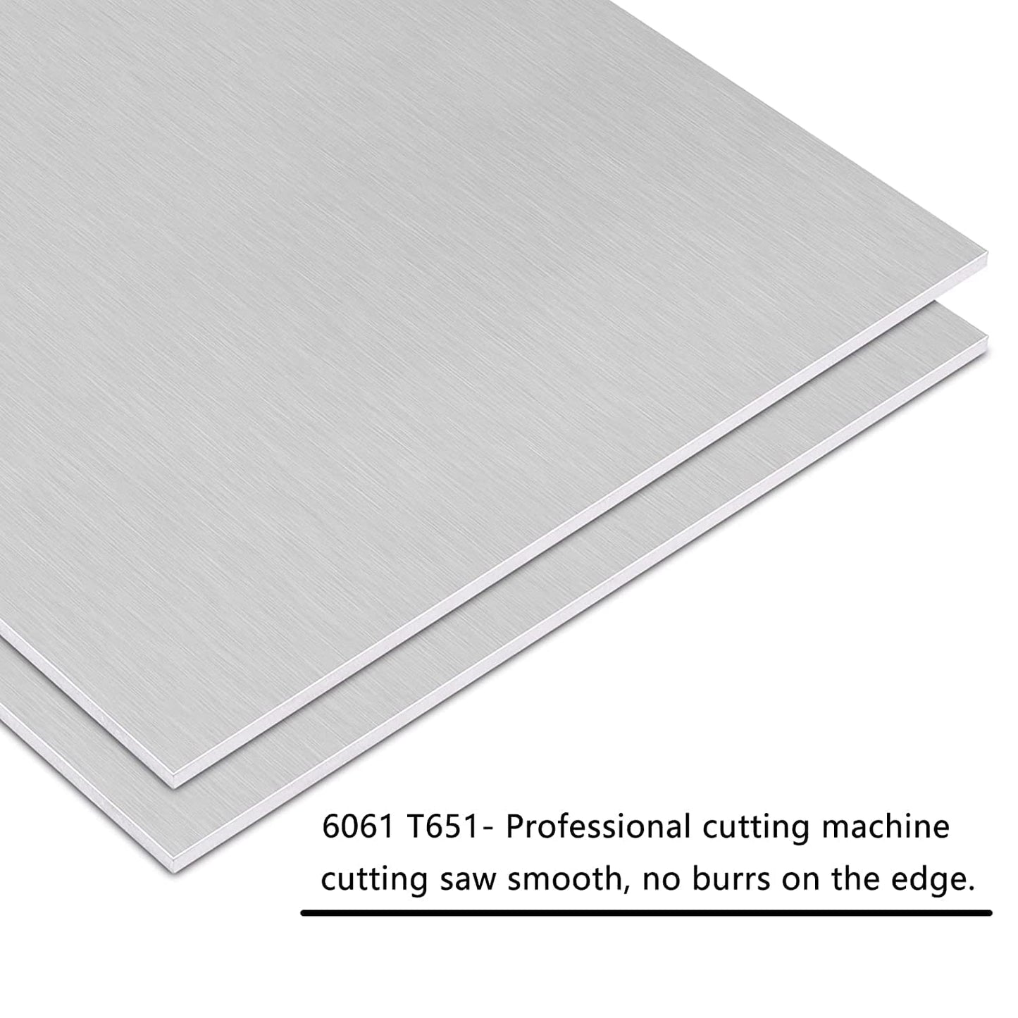 2Pack 6061 T651 Aluminum Sheet Metal 8 x 8 x 1/8(0.125") Inch Flat Plain Aluminum Plate Covered with Protective Film, 3mm Heat Treatable Rectangle Aluminum Metal Plate for Crafting, Industrial