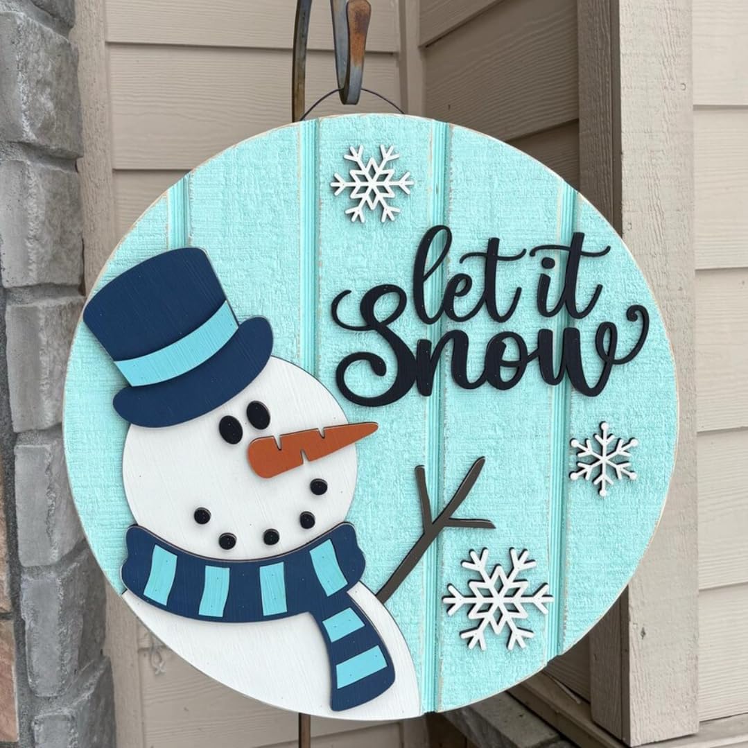 12” Christmas Stencils for Painting on Wood Merry Christmas Stencils for Crafts Reusable Holiday Stencil Drawing Templates for Door Hanger Porch Wreath Doormat Decor