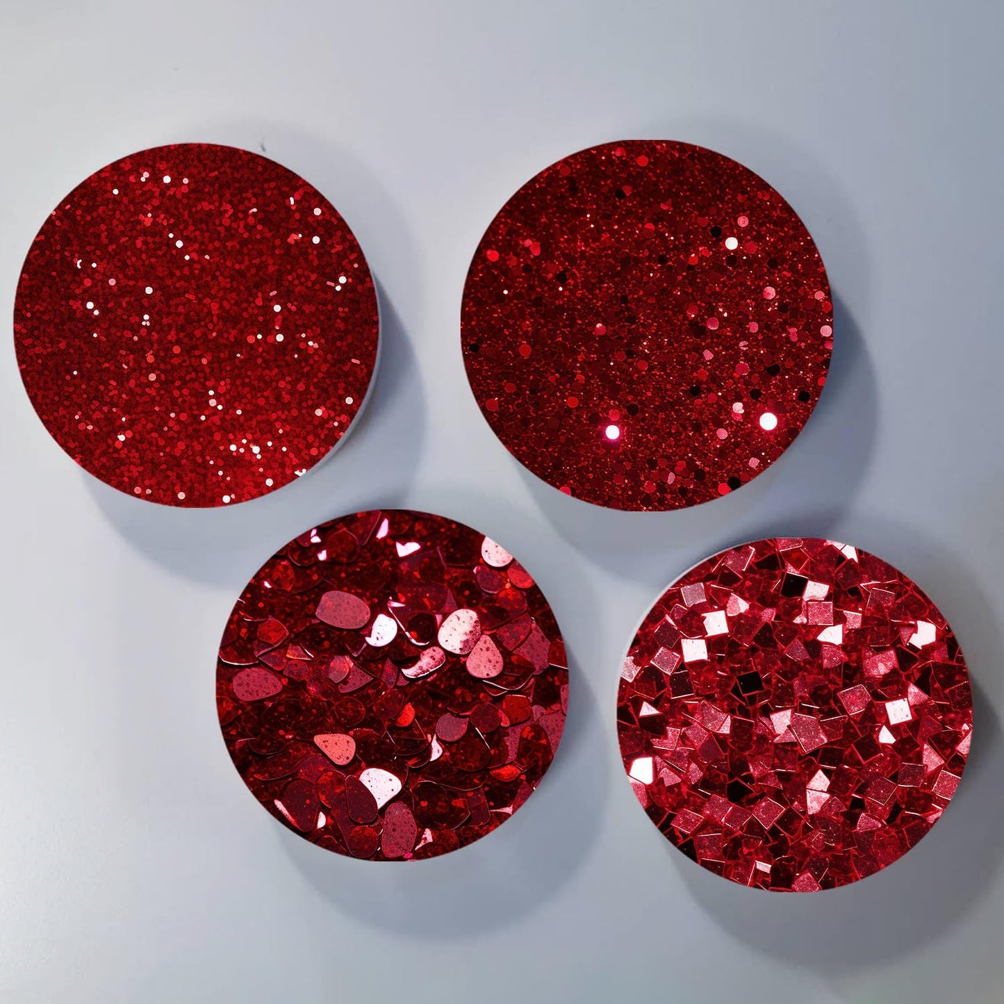 Red Sublimation Transfer Sheets for Heat Press Machine, 12x12inch Glitter Sublimation Paper for Tumblers Blanks Tshirts,8 Sheets