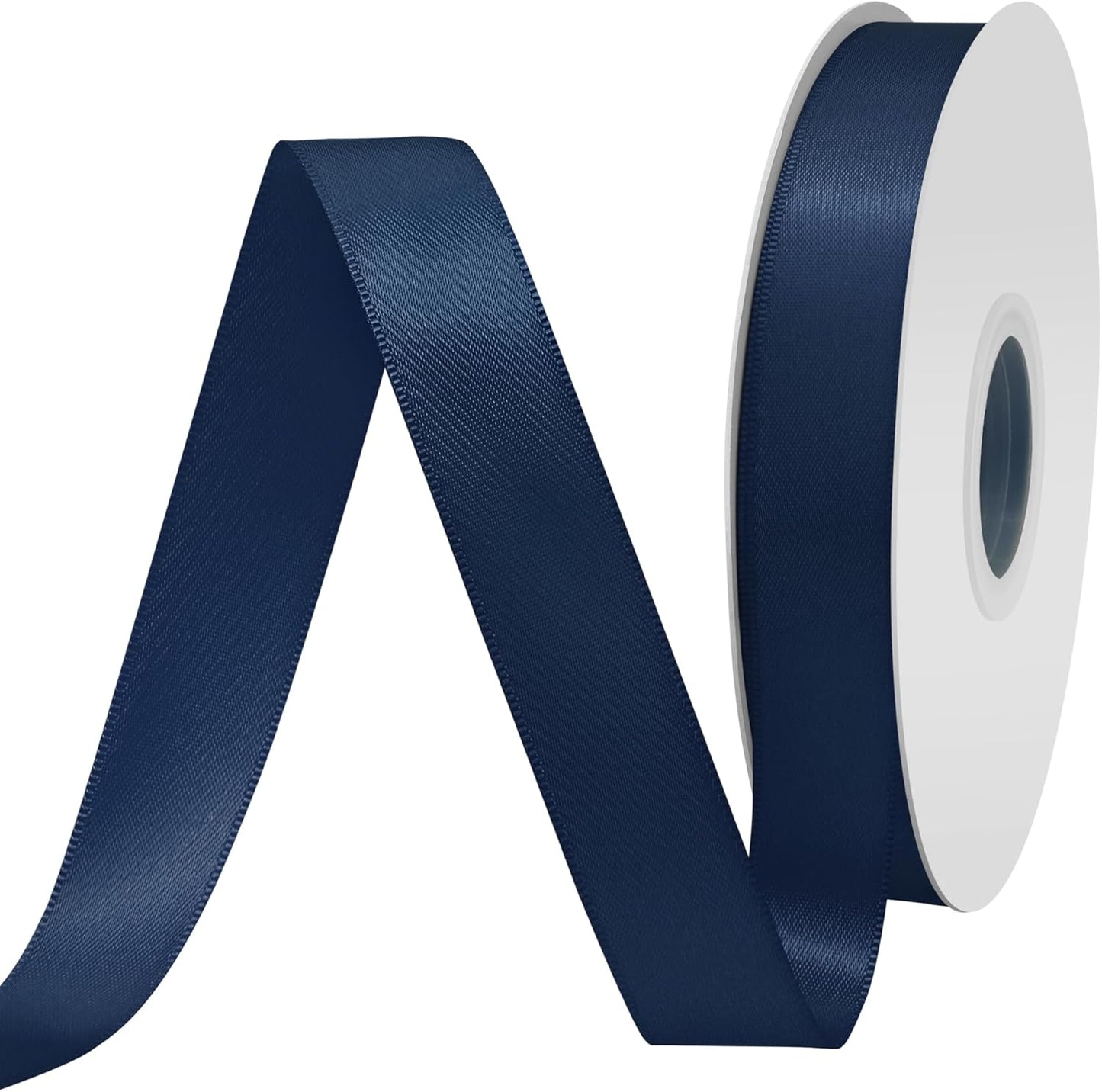 Navy Blue Satin Ribbon 3/4" X 50 Yards Solid Color Double Faced Ribbons Perfect for Crafts Wedding Decor Bow Making Arts Sewing and More