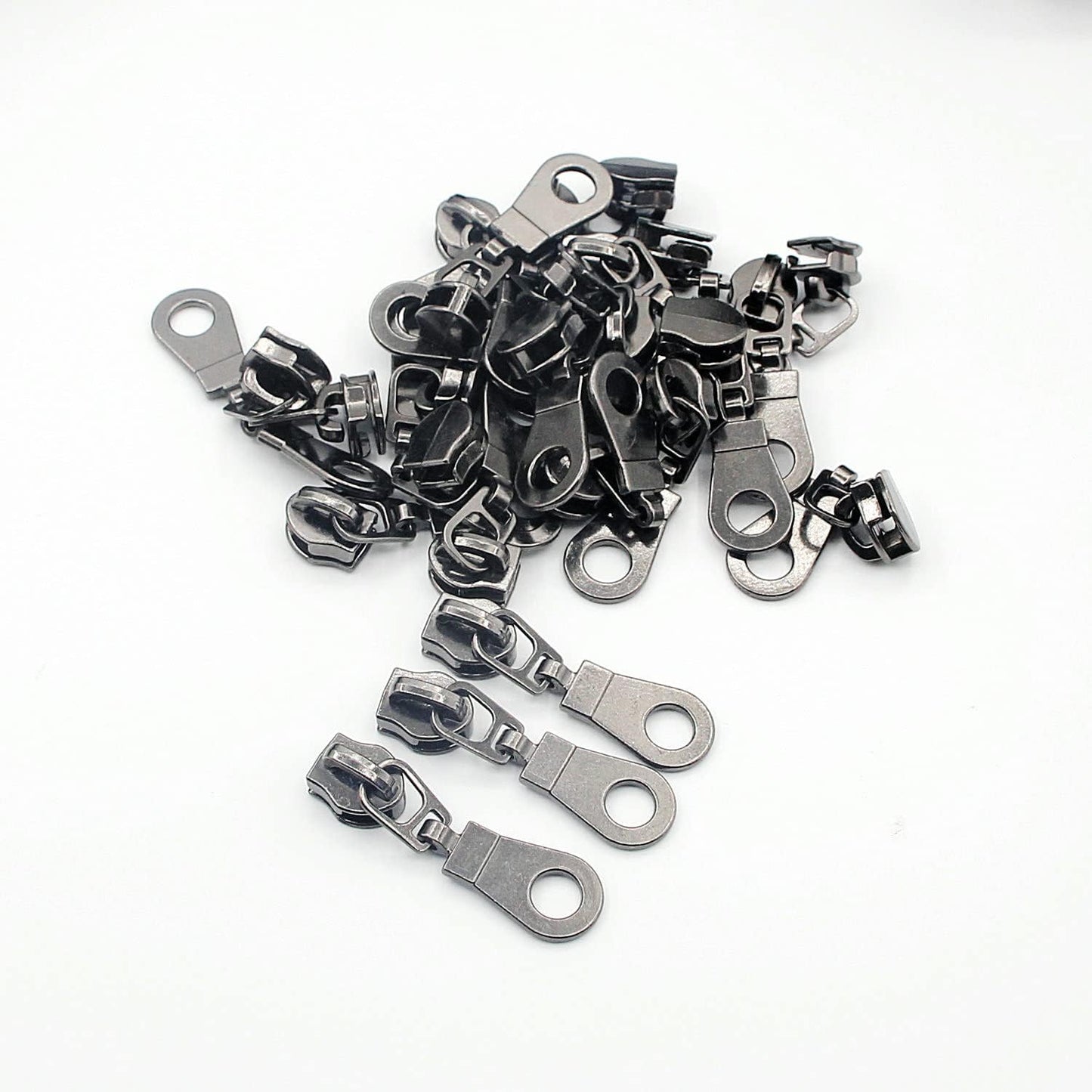 Leekayer #5 Black Nickel Metallic Nylon Coil Teeth Zippers by The Yard Bulk 10 Yards Zipper Tape with 25pcs Black Nickel Sliders for DIY Sewing Tailor Craft Bag(Black)