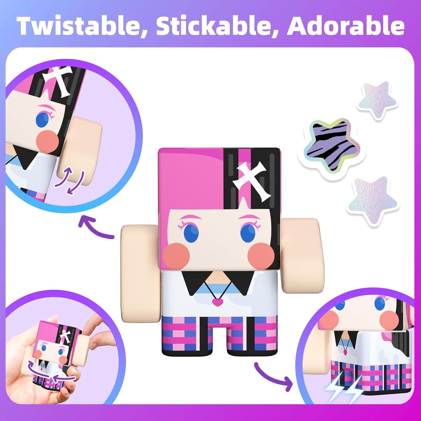 GobiDex 8PCS Magnetic Figures Playset, Travel Toys with Rotatable Animal and Character for Kids & Toddlers, Compatible with Magnet Building Blocks, Educational Sensory Pretend Play Gift