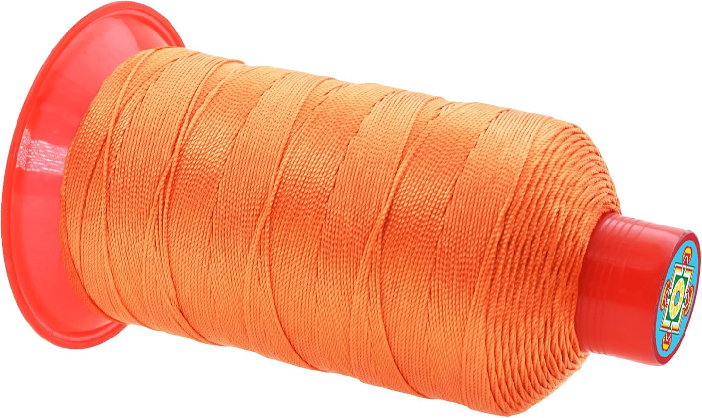 Mandala Crafts Bonded Nylon Thread Orange Heavy Duty Sewing Threads - 800 YDs Size 277 840D T270 Tex 270 Thread for Leather Jeans Weaving Outdoor Marine Upholstery Threads