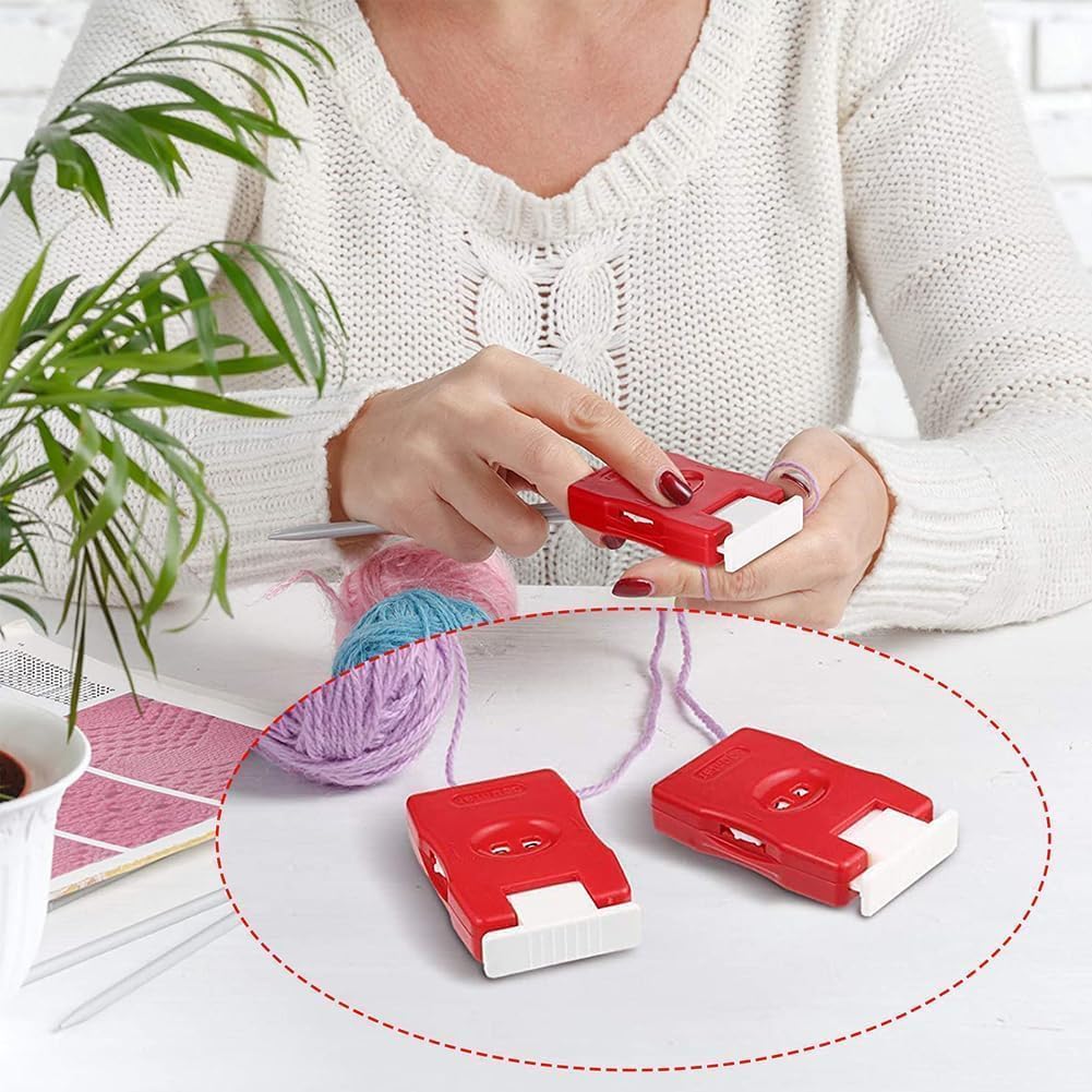 RUIAN Knitting Counter Stitch Needle Marking Tool Mini Crochet Stitch Counter Knitting Stitch Counter Plastic Knit Stitch Counter (Red)