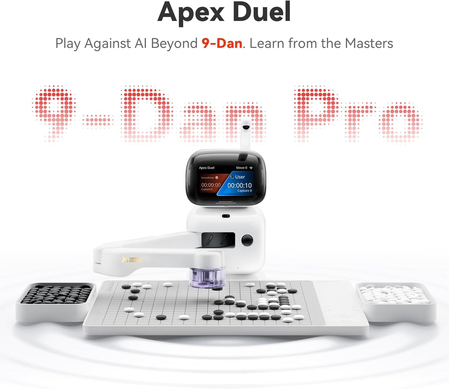 Go Professional – AI Smart Go Board with Robotic Arm, 23-Level AI for All Skill Levels, Apex Duel, Real-Time Game Review, Wi-Fi OTA Updates