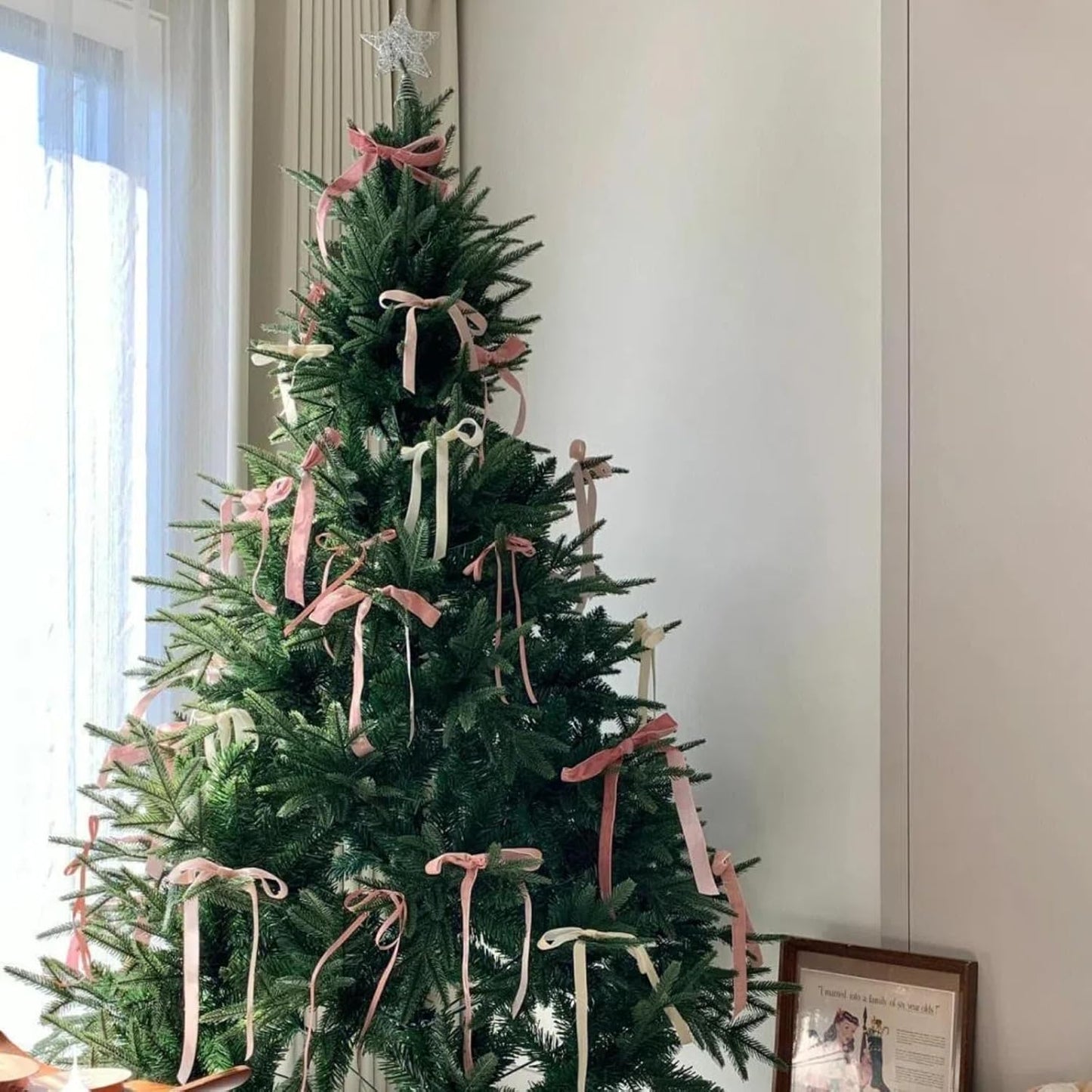 15 Yards Velvet Ribbon 1 Inch Single Face Pink Velvet Ribbon Spool Prefect for Wedding, Ribbons for Gift Wrapping, Vintage Christmas Decor Tree Ornaments Wreath Hair Bows, Ribbons for Crafts