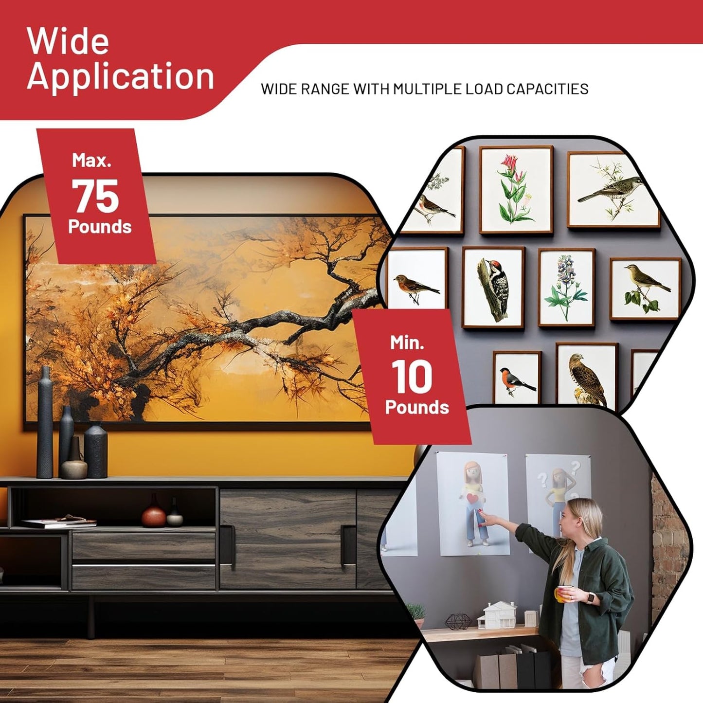 303-Piece Picture Hanging Assortment, Heavy Duty Hooks, Nails, Sawtooth, D-Rings, Wire, Level, and Metal Wall Hooks for Picture Framing and Canvas Mounting (Black)