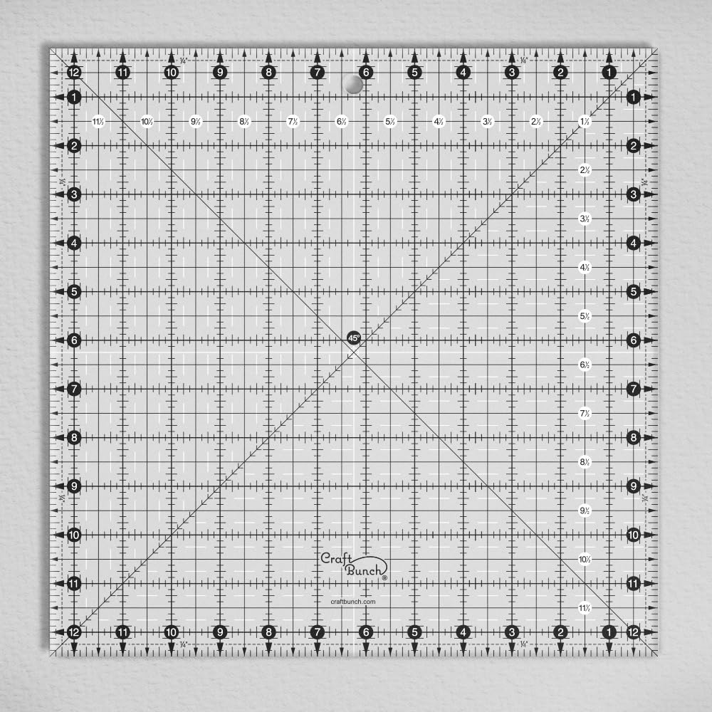 Non-Slip Square Quilt Template Ruler (12.5" x 12.5")