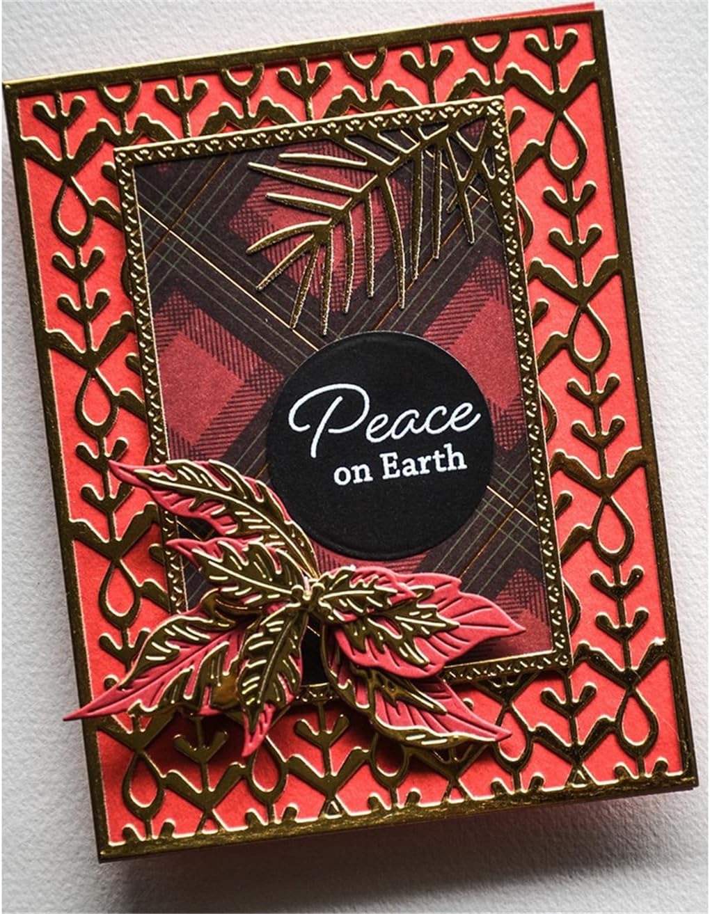 Cutting Dies Metal Stencils Scrapbooking Tools DIY Embossing Template for Paper Card Making Album Arts Crafts Supplies (Christmas Flower-10x10cm)