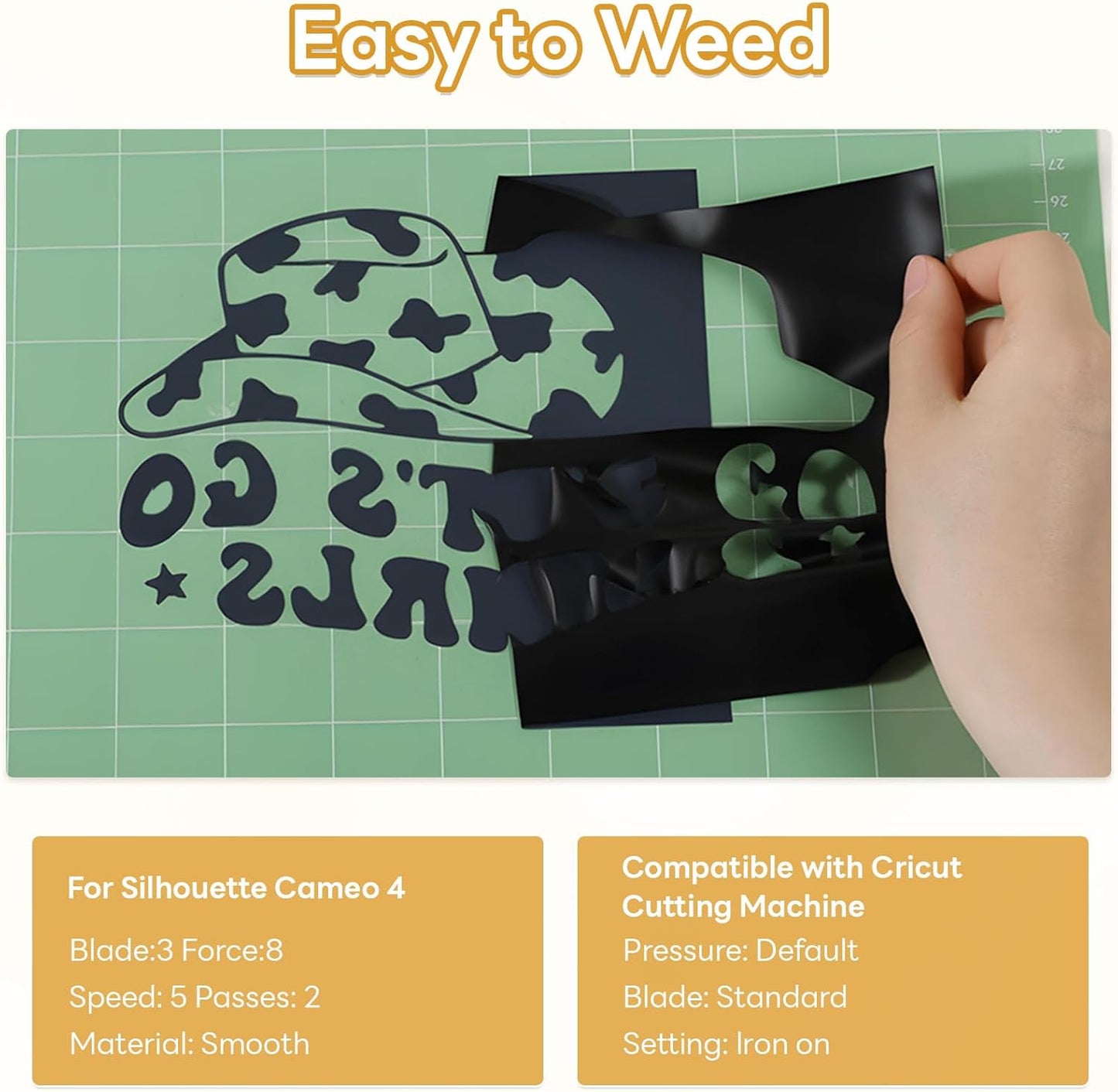 HTVRONT Black Heat Transfer Vinyl - 12" x 45FT Black HTV Vinyl Roll for T Shirts, Black Iron on Vinyl Compatible with Cricut Cutting Machine & Silhouette Cameo - Easy to Cut & Weed