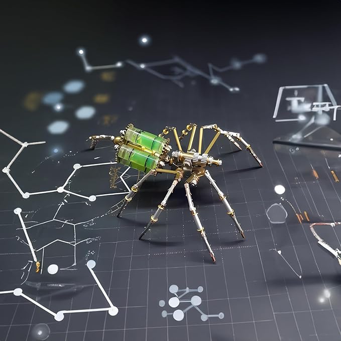 Mechanical Metal DIY 3D Insect Brass Puzzle Model Kits Puzzle for Adults, Steampunk Electric Mechanical, Assembly DIY Gift Craft Hobby for Men for Family and Friends(Gatling Spider)