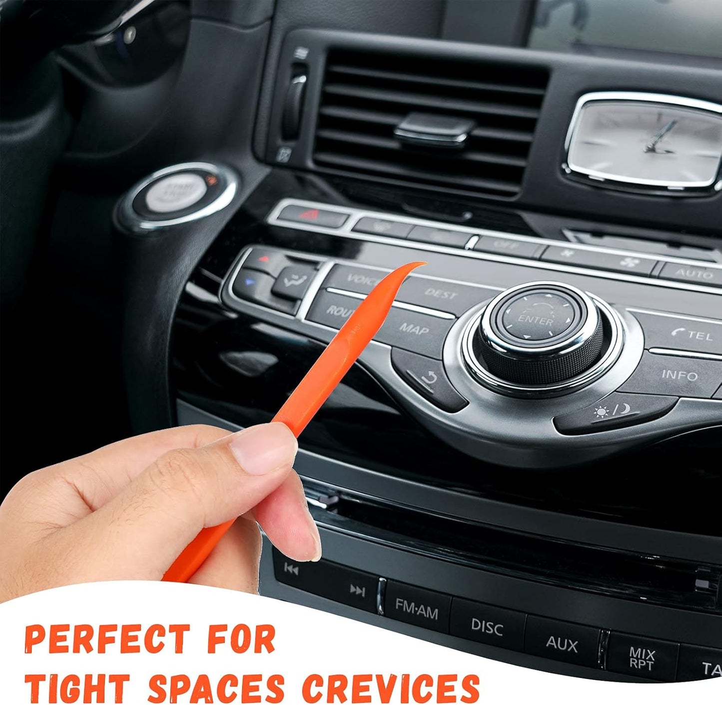 Minatee 18 Pieces Non-scratch Plastic Scraper Tool Multi-purpose Carbon Fiber Pen-shaped Plastic Scraper for Cleaning Small and Narrow Space(Orange)