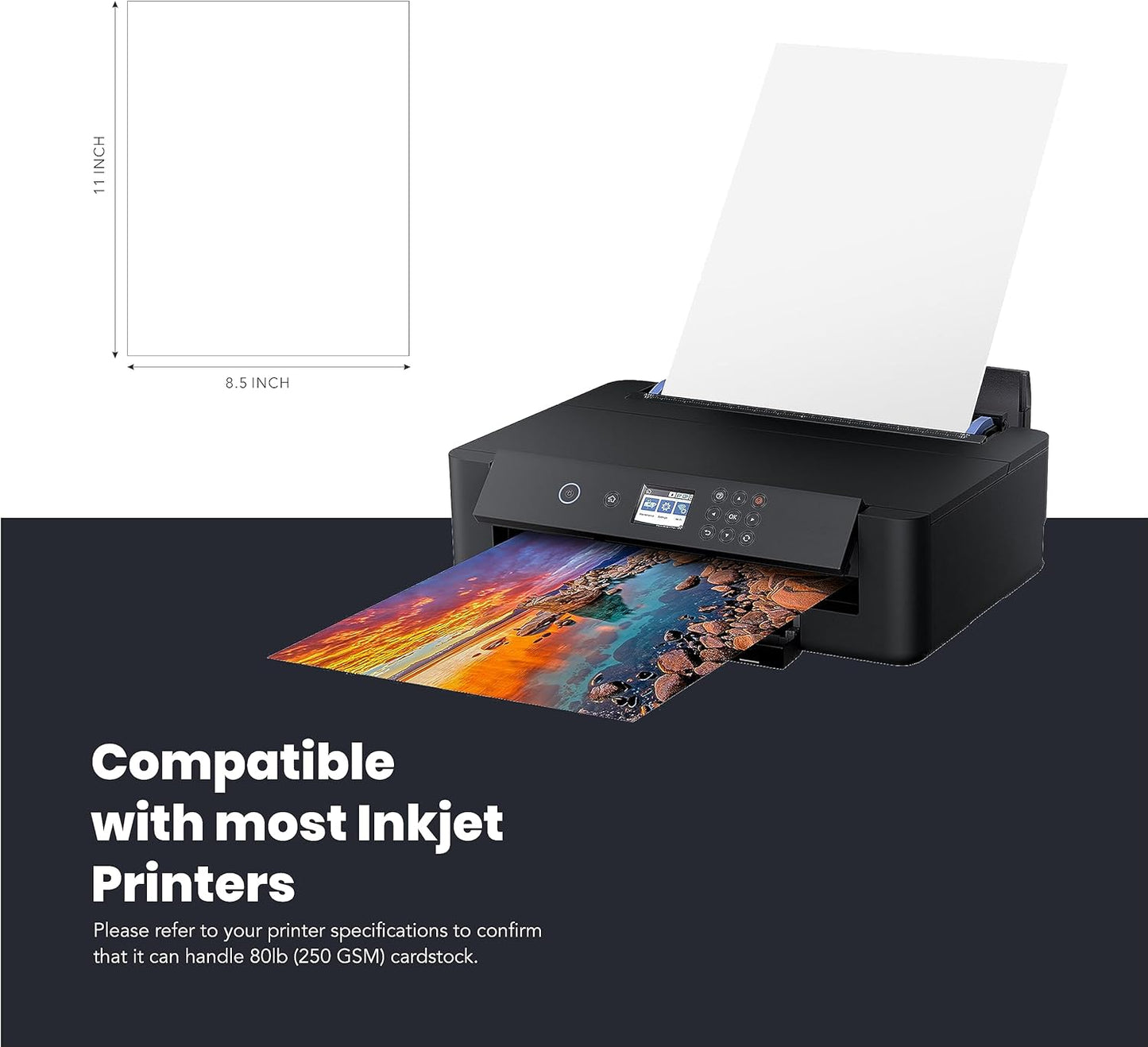 White Cardstock Thick Paper 50 Sheets, 8.5" x 11" Heavyweight 92lb Cover Card Stock for Crafts and DIY Cards Making