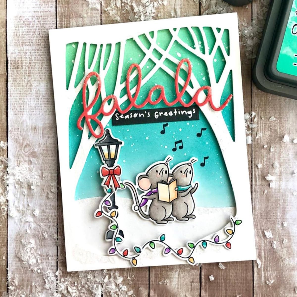 Cutting Dies Metal Stencils Scrapbooking Tools Flowers Lace Frame DIY Embossing Template for Paper Card Making Album Arts Crafts Supplies (Snowman Jungle Frame-11.1x14.2cm)