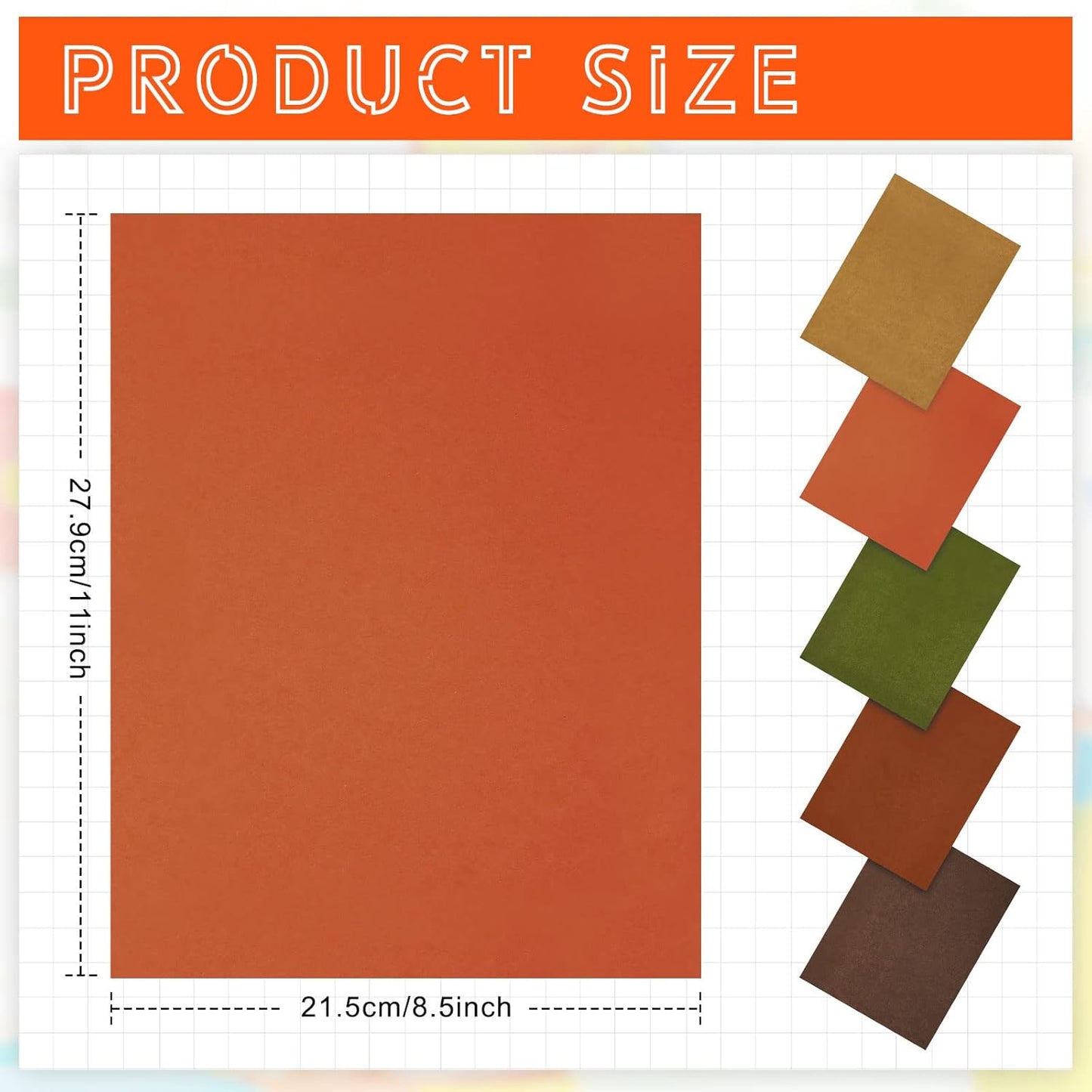 Sinmoe 100 Sheets 5 Shades Cardstock Paper 8.5 x 11 Inches 180gsm Solid Core Printer Paper for Scrapbooking DIY Arts Crafts Making Office Home Supplies(Autumn Color)