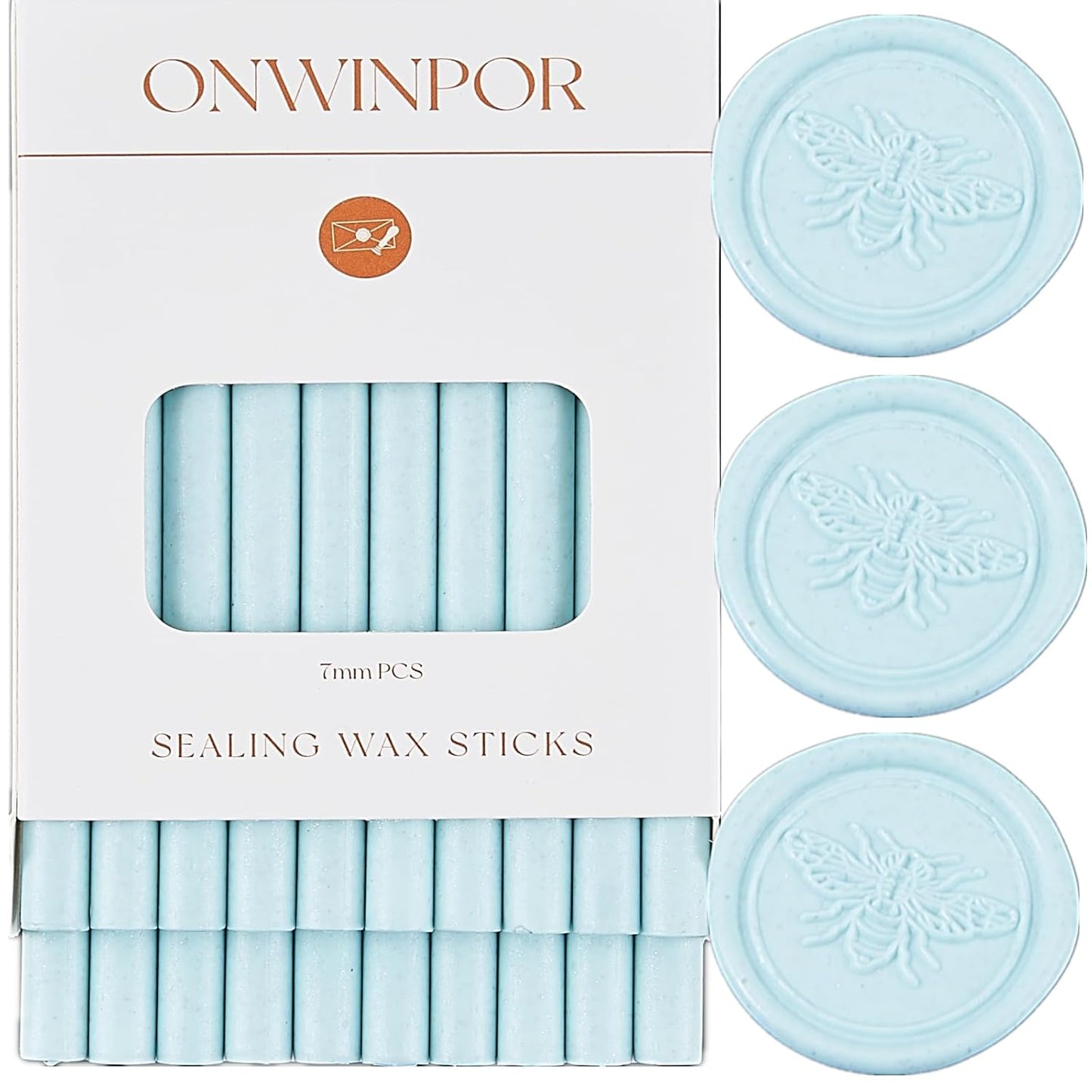Wax Seal Sticks Tiffany Blue, ONWINPOR 20pcs Glue Gun Wax Sealing Sticks Suit to 0.28'' Glue Gun, Wedding Invitations (Light Blue)