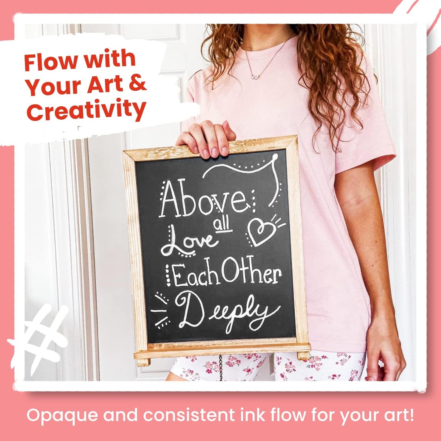 Chalkola White Chalk Markers (6 Pack, 6mm Reversible Tip) - White Dry Erase Liquid Chalk Pens for Blackboard, Window, Bistro, Car Glass, Board, Calendar - Erasable Chalkboard Markers + 50 labels