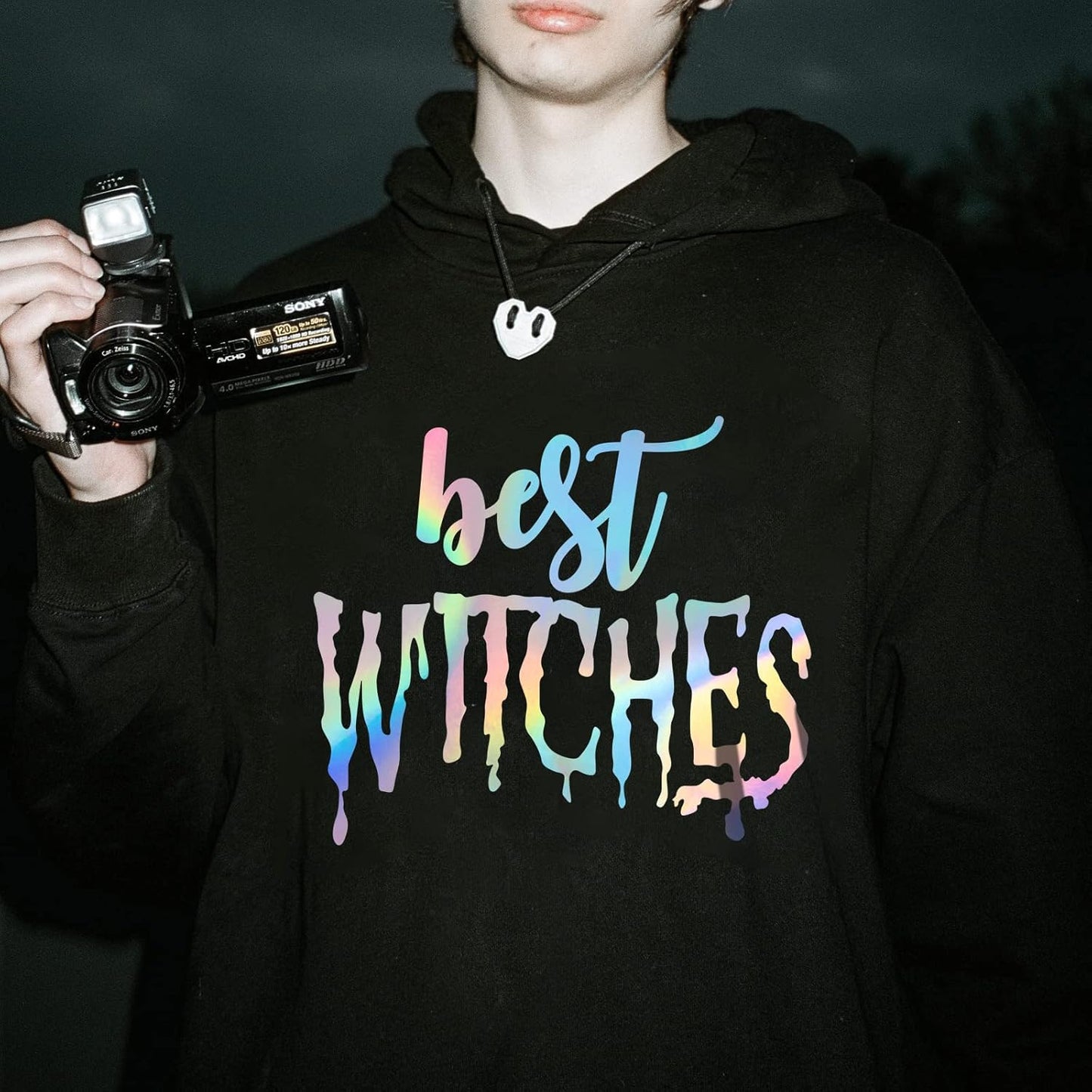 VINYL FROG Metallic Foil HTV Vinyl Roll 12" x5ft Holographic Silver Heat Transfer Vinyl Chrome Iron on Vinyl Easy to Cut & Weed DIY Heat Press Design for T-Shirts