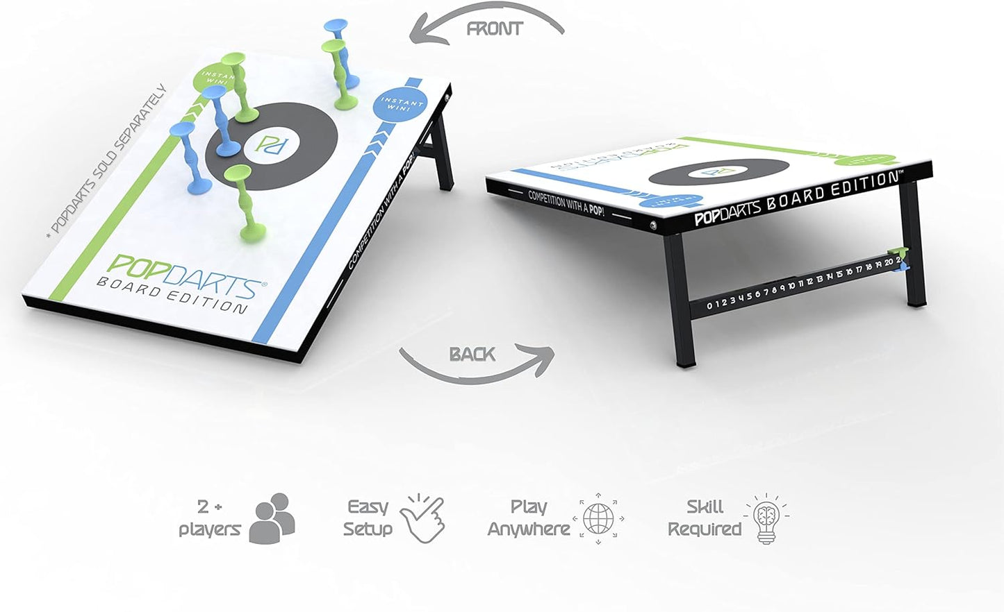 POPDARTS Board Edition (1 Board) - Fun Backyard, Indoor or Outdoor Toss Game - Requires Skill - Easy Set Up & Fun to Play!