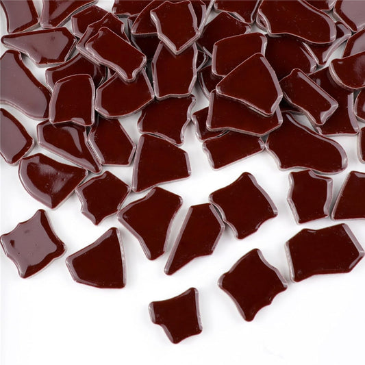 0.78"-1.57" Irregular Ceramics Mosaic Tiles,1.1LB Mosaic Pieces Stones for Home Decoration DIY Craft Plates Flowerpots Vases Cups Mosaic Making Supplies (Coffee)