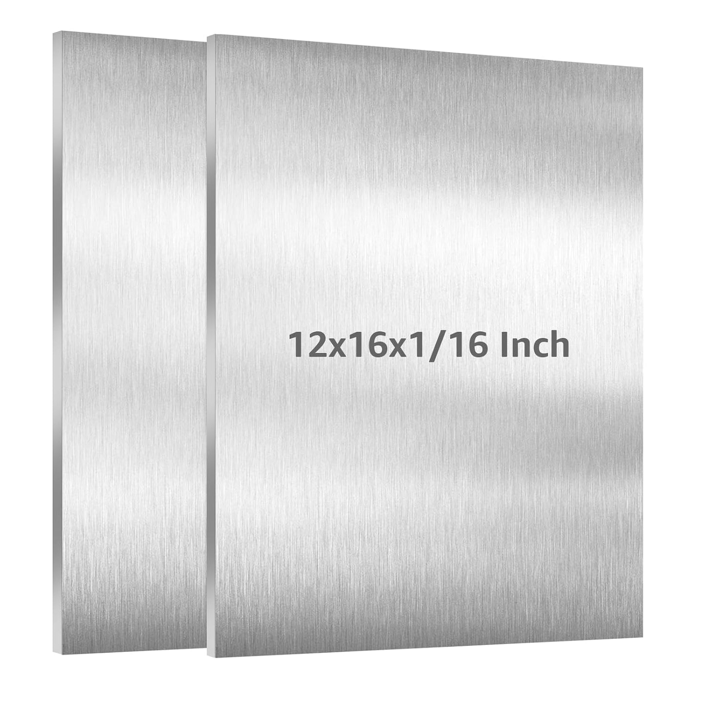 2 Pack 6061 T651 Aluminum Sheet Metal 12" x 16" x 1/8" (0.125") Rectangle Metal Plate Covered with Protective Film, 3mm Flat Aluminum Plate for Crafting and Industry