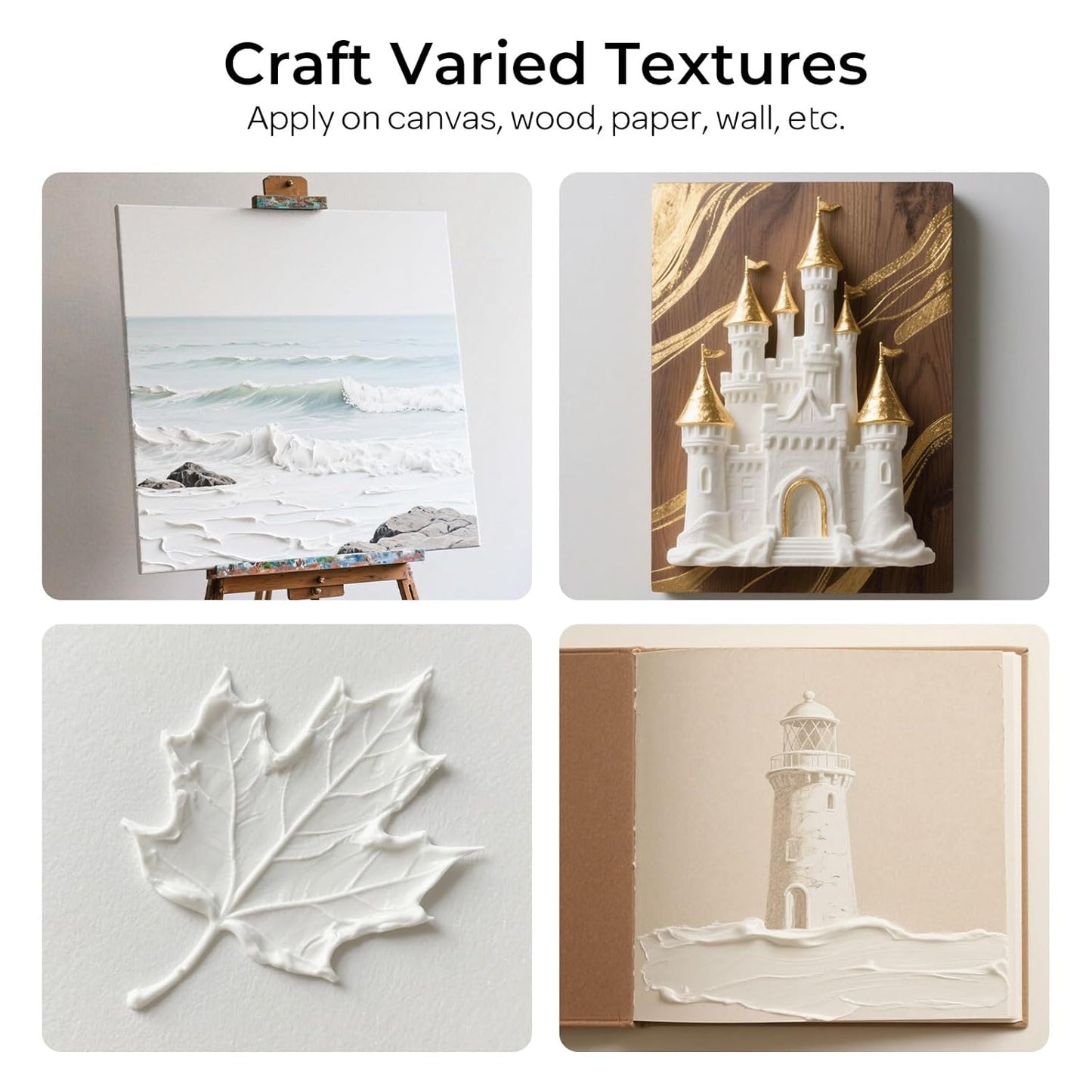 Nicpro Modeling Paste 571 ml / 28.2 oz for Acrylic Painting, High Density Acrylic Medium for Texture Art and Thickness, Structural Molding Texture Paste for Canvas Paint, Art Projects, DIY, 3D Effect