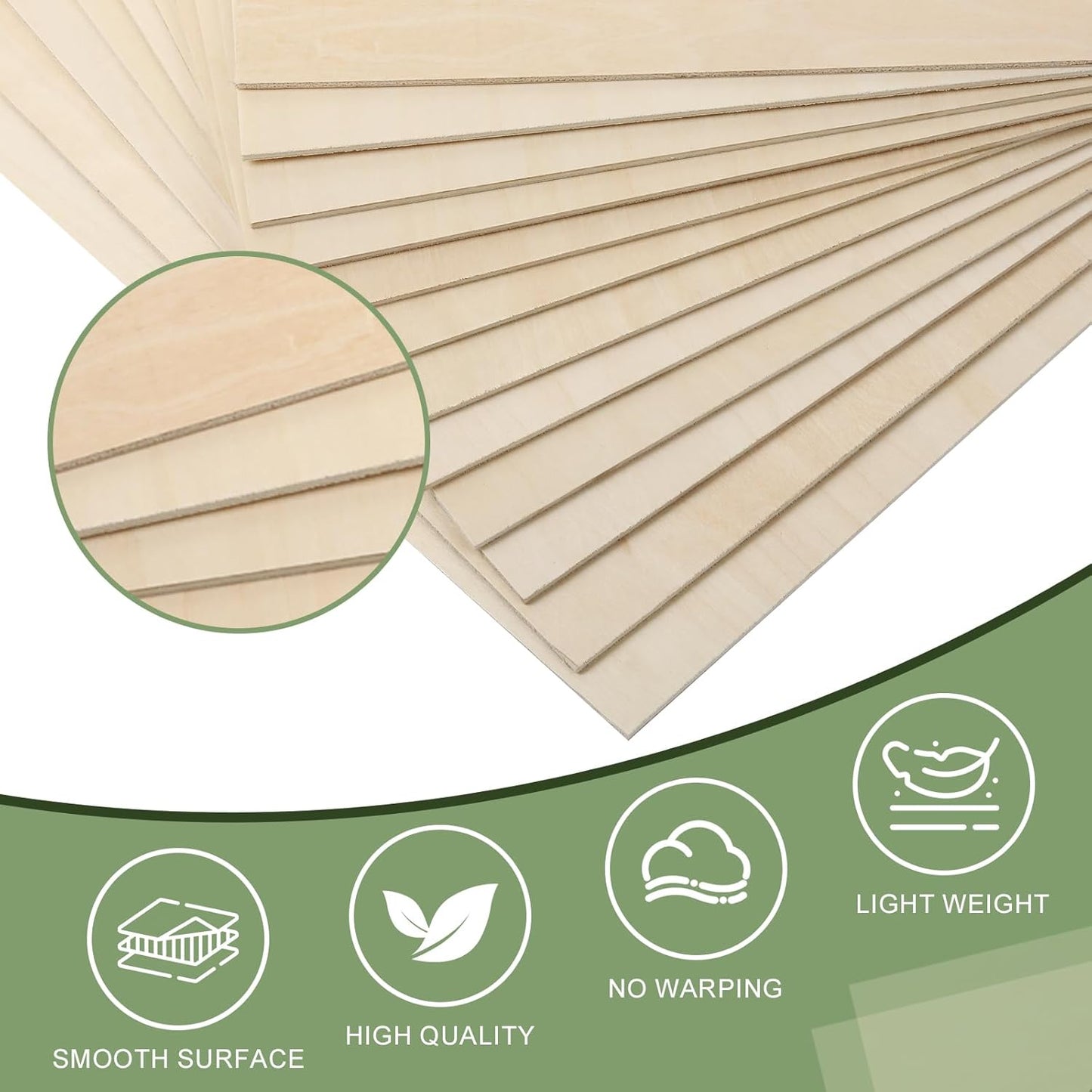 36 Pack 12x12 Basswood Sheets 1/8 Inch, Unfinished Wood for Crafts, Basswood for Laser Cutting & Engraving, Wood Burining, Basswood Plywood Sheets for Architectural Models.