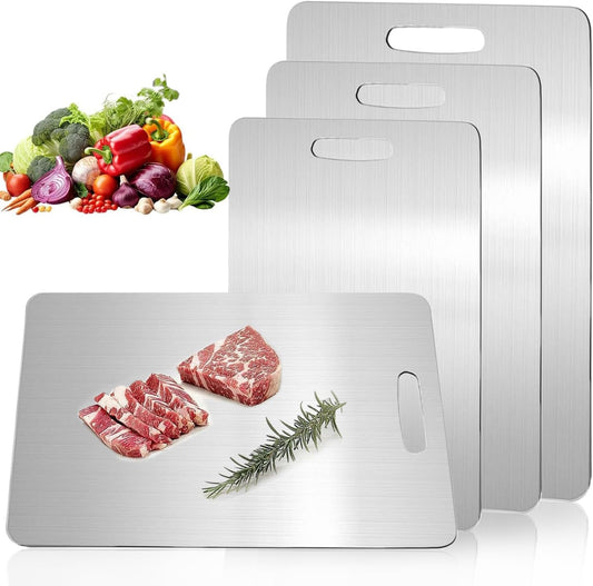 Titanium Cutting Boards for Kitchen, Non toxic Double-Side Available Chopping Boards, Easy to Clean and Store(3PCS-M+L+XL)
