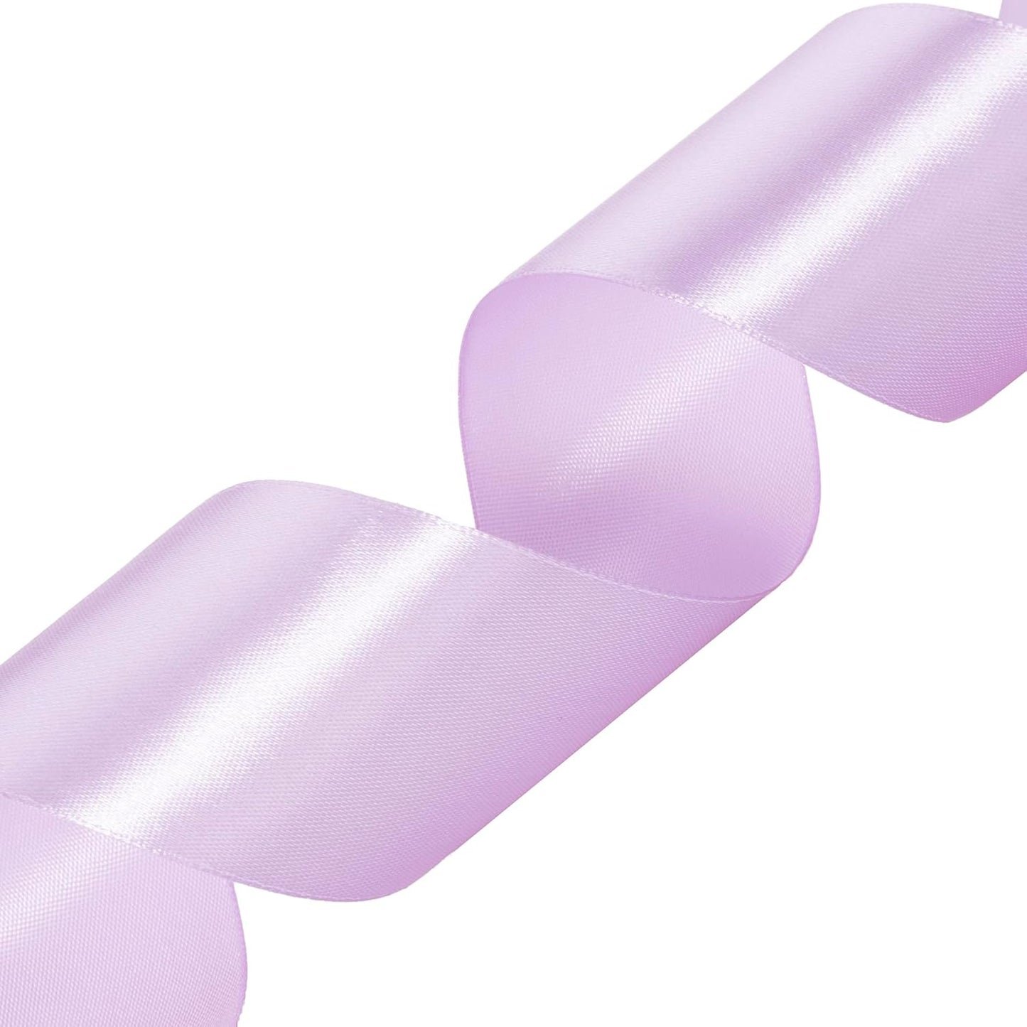 2 Inch Lilac Solid Satin Ribbon, 50 Yards Craft Fabric Ribbon for Gift Wrapping Floral Bouquets Wedding Party Decoration