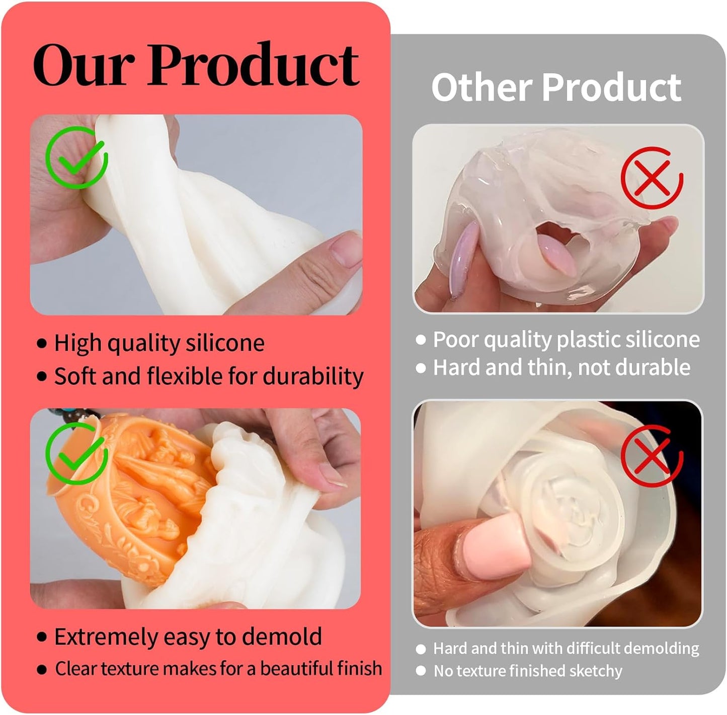 8Pcs Rose Flower Tulip Peony Heart Candle Soap Wax Mold Valentine Day Silicone for Small Butter Candles Chocolate Making Molds Silicones Shapes Moldes De Rosas Silicona para Velas