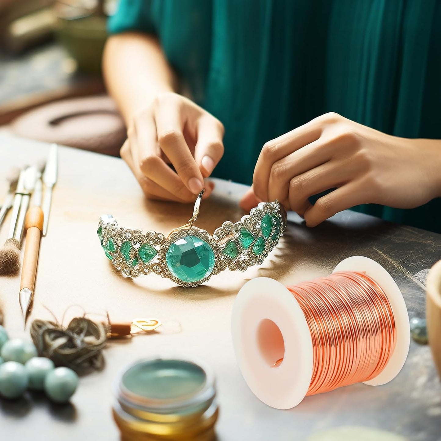 22 Gauge/ 0.6 mm 590 Feet 1 Pound 99.9% Dead Soft Copper Wire for Electroculture Gardening, Jewelry Making, Beading, Science Projects, DIY Artwork