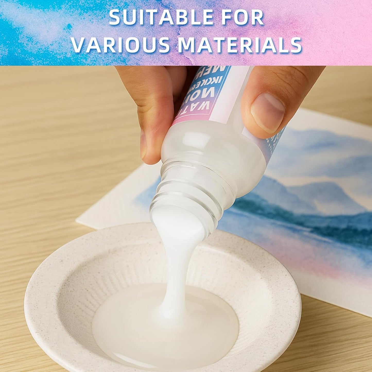 Falling in Art Professional Watercolor Texture Medium, Acid Free Thickening Medim for Impasto Effects, 2.5 Oz Bottle