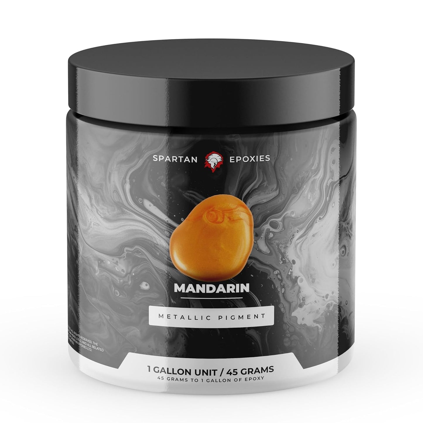 Spartan Epoxies Metallic Pigment Powder for Epoxy - 30 Unique Colors, 4oz for 1 Gallon and 12oz for 3 Gallons of Clear Epoxy, Made in The USA (Mandarin, 4oz (45 Grams))