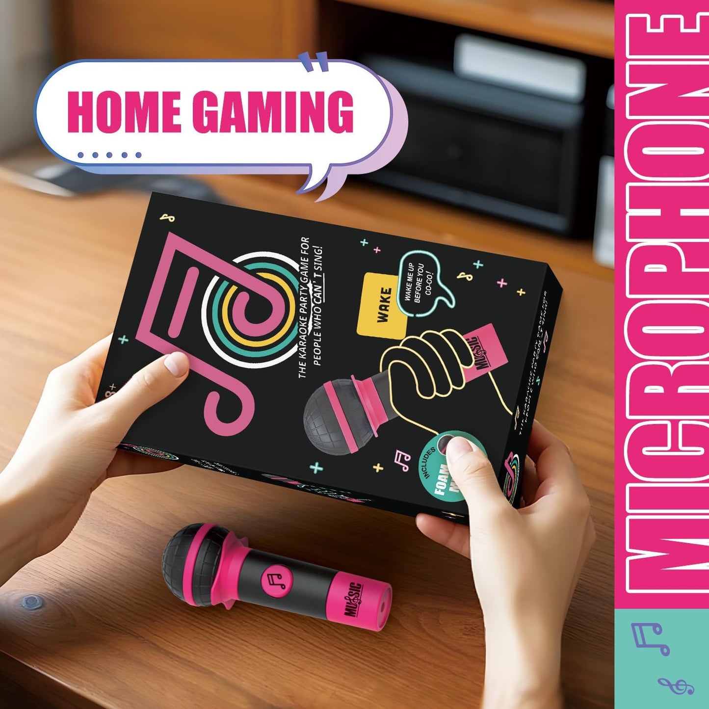 Grab The Mic Game,Hilarious Karaoke Party Card Game for 2-10 Players, Perfect for Game Night & Gatherings