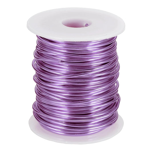 uxcell 12 Gauge / 2mm Anodized Aluminum Wire for Jewelry Craft Making, 102 Feet Bendable Flexible Wire for DIY Home Decor Gardening Sculpture, Light Purple