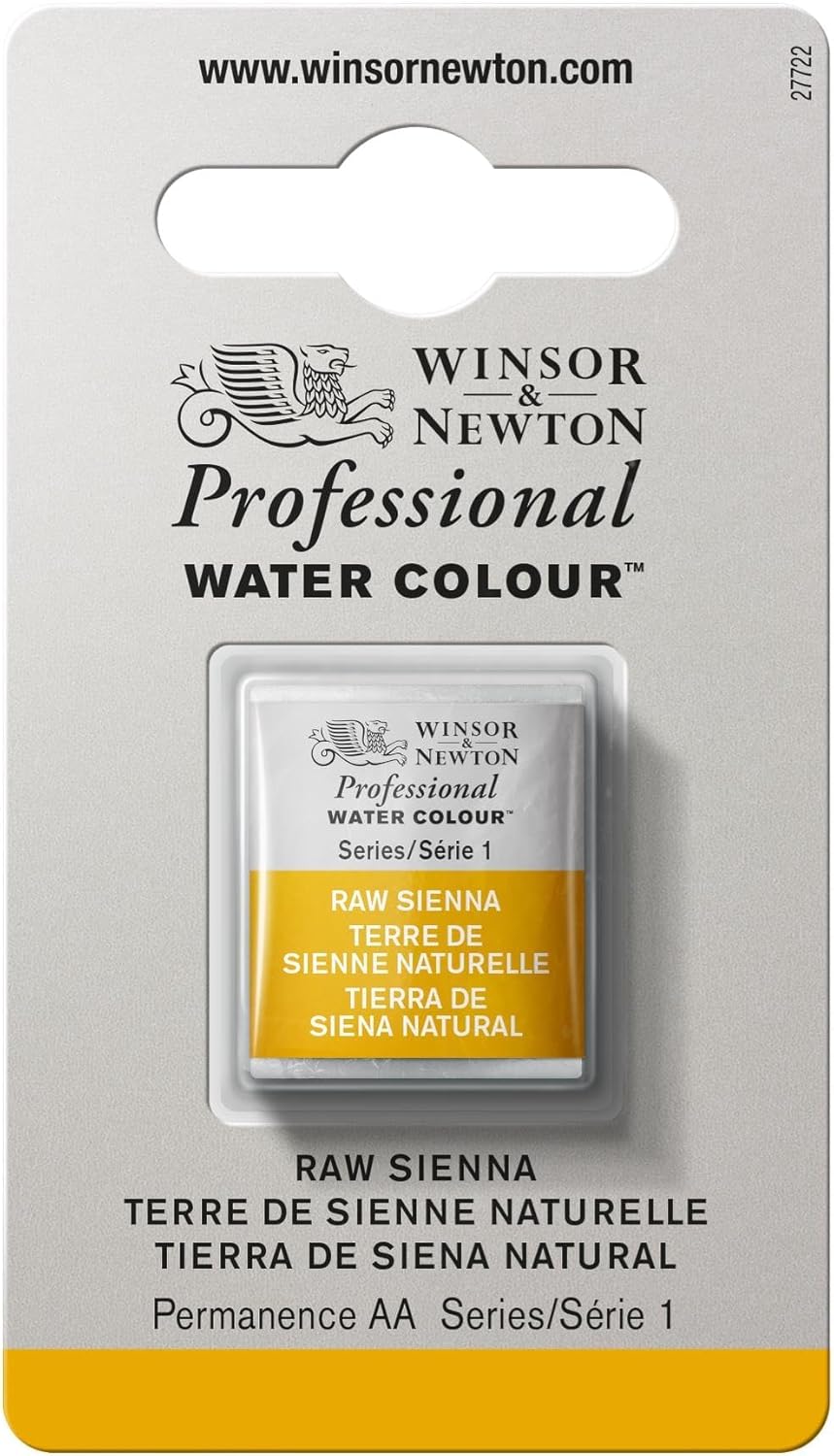 Winsor & Newton Professional Water Colour Paint, Half Pan, Raw Sienna