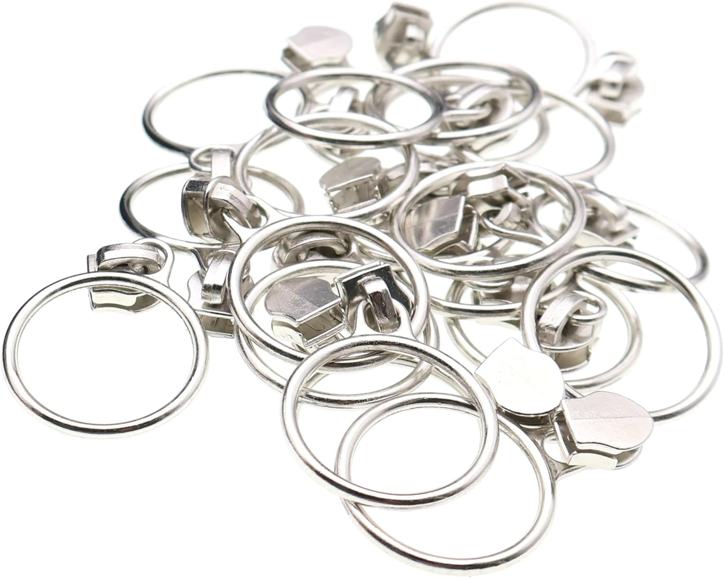 Leekayer #5 Silver Metallic Teeth Nylon Coil Zippers by The Yard Bulk 10 Yards Red Zipper Tape with 25pcs Silver Ring Pull Sliders for DIY Sewing Tailor Craft Bag(Red)