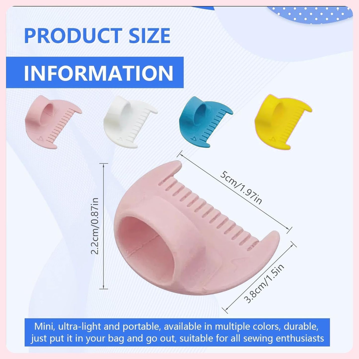 4mm Seam Guide for Hand Sewing Edge Lockranding Tool, Sewing Needle Gauge Measuring Tool, Mini Finger Ruler Kit Ideal for Leather/Fabric/Craft Sew, Yellow 1 Pcs