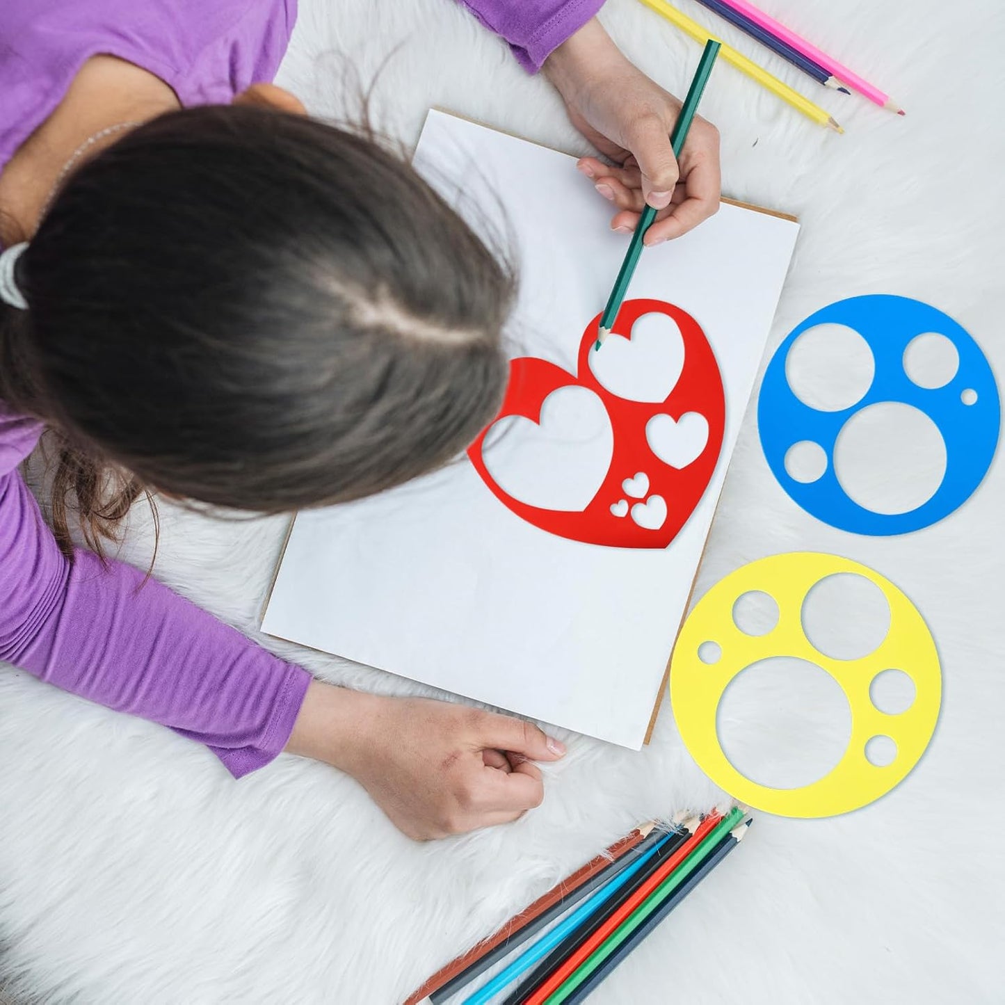 16 PCS Geometric Stencils Template for Kids Children Shapes Drawing Stencils Colorful Simple Drawing Art Painting Template for DIY Craft Toddlers Preschooler Learning Tool (Multicolor, 5.9x5.9 Inch)