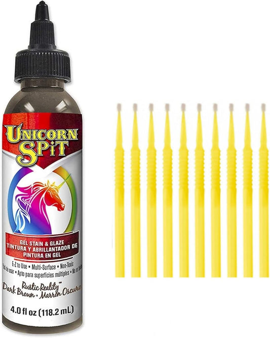 Unicorn SPiT Gel Stain and Glaze in One - Rustic Reality 4 oz. Bottle Detail Sticks