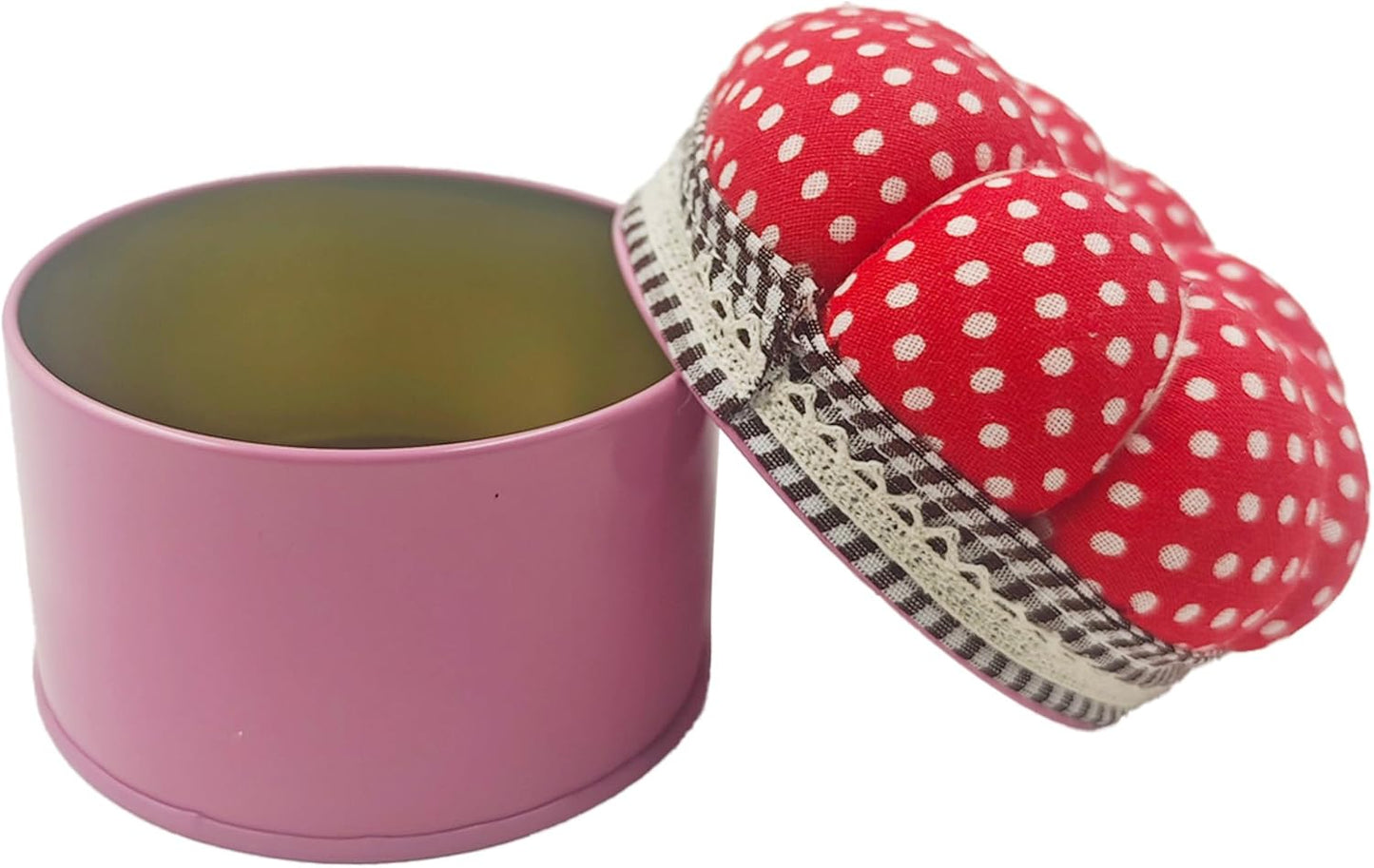 pson Pumpkin Shaped Pin Cushion with Storage Box, Cute Sewing Needle Holder for Quilting, DIY Crafts, Needlework, Sewing(Red with Spotted)