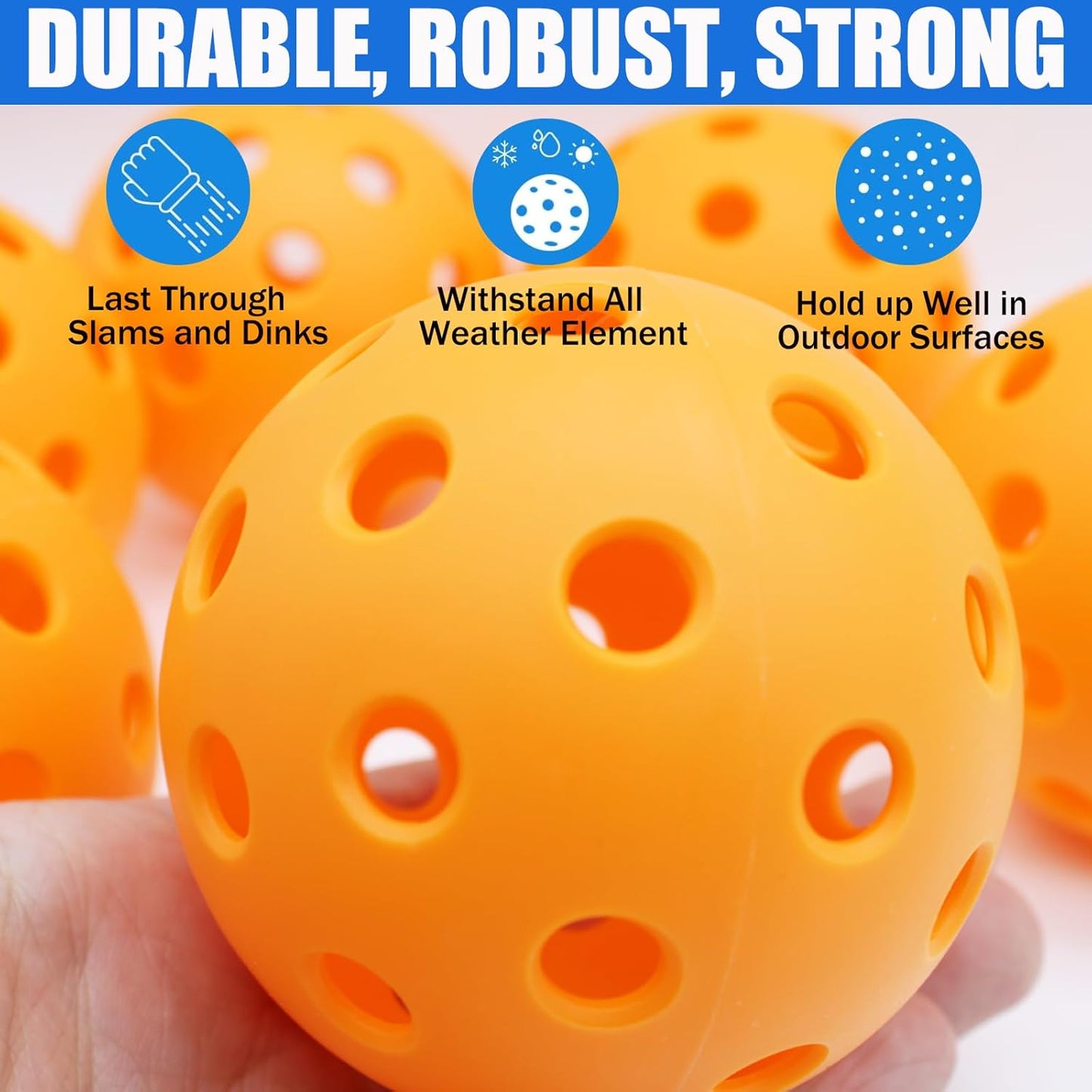 Magicorange Pickleball Balls, 20 Pack USAPA Approved Outdoor Pickleballs, High Elasticity & Durable Pickle Balls